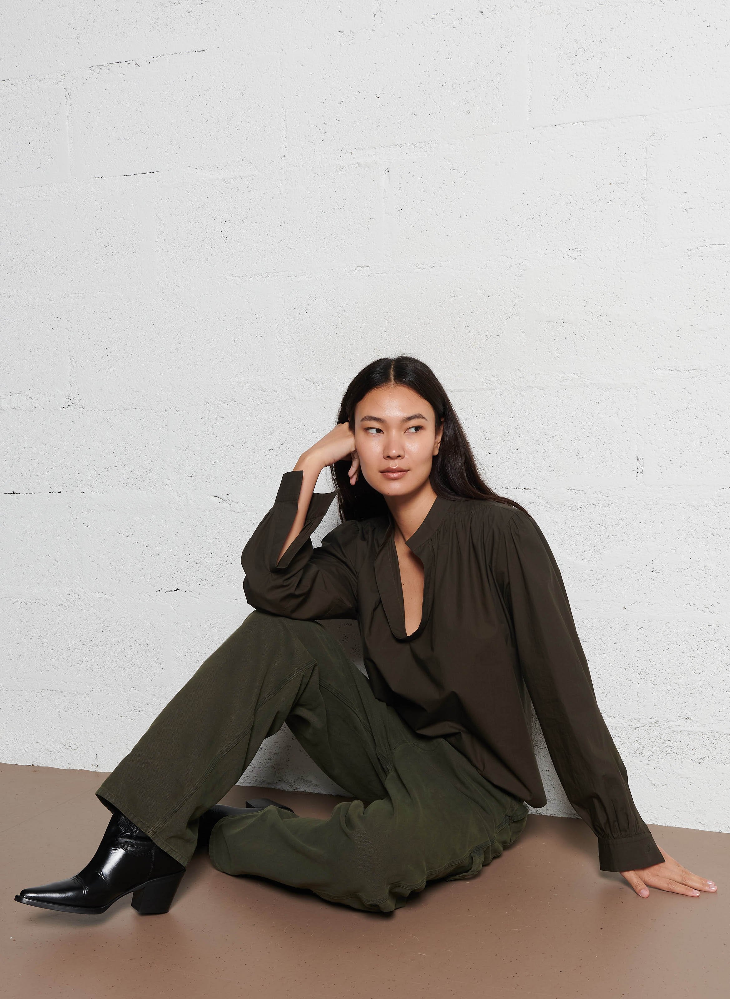 Blouse ample en coton LAURENCE BRAS Vert