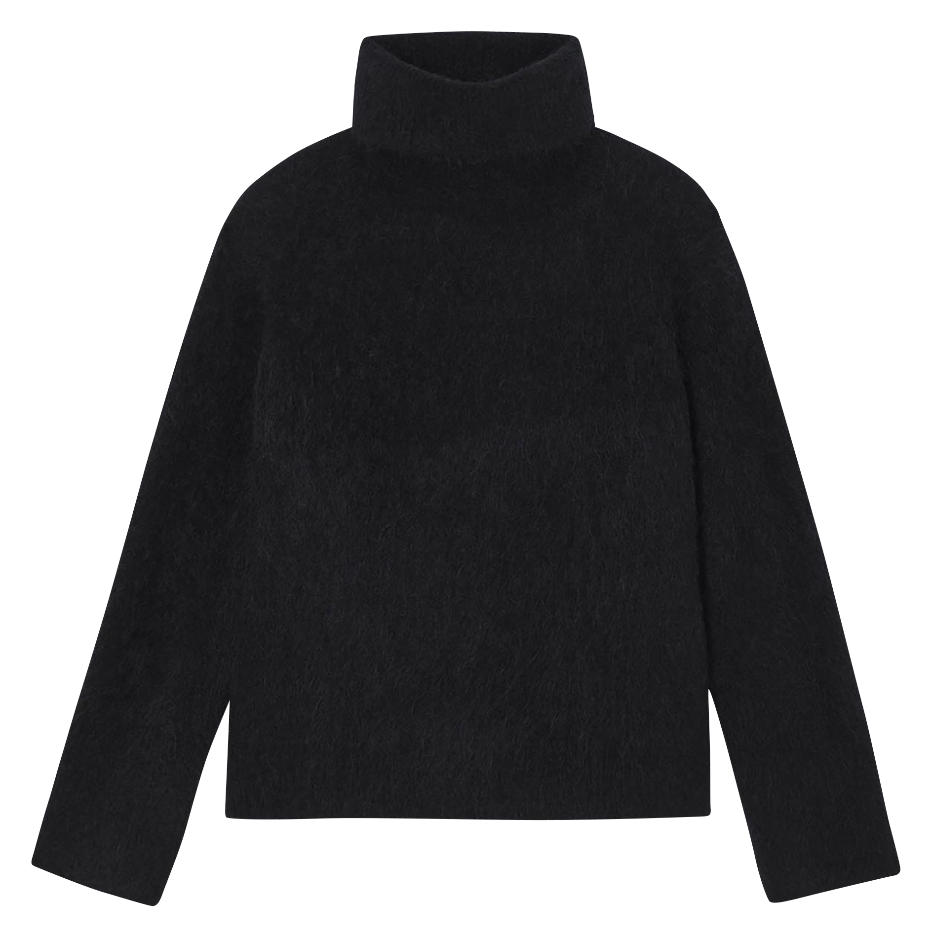 Straight turtleneck sweater in mixed alpaca wool. TARA JARMON Black