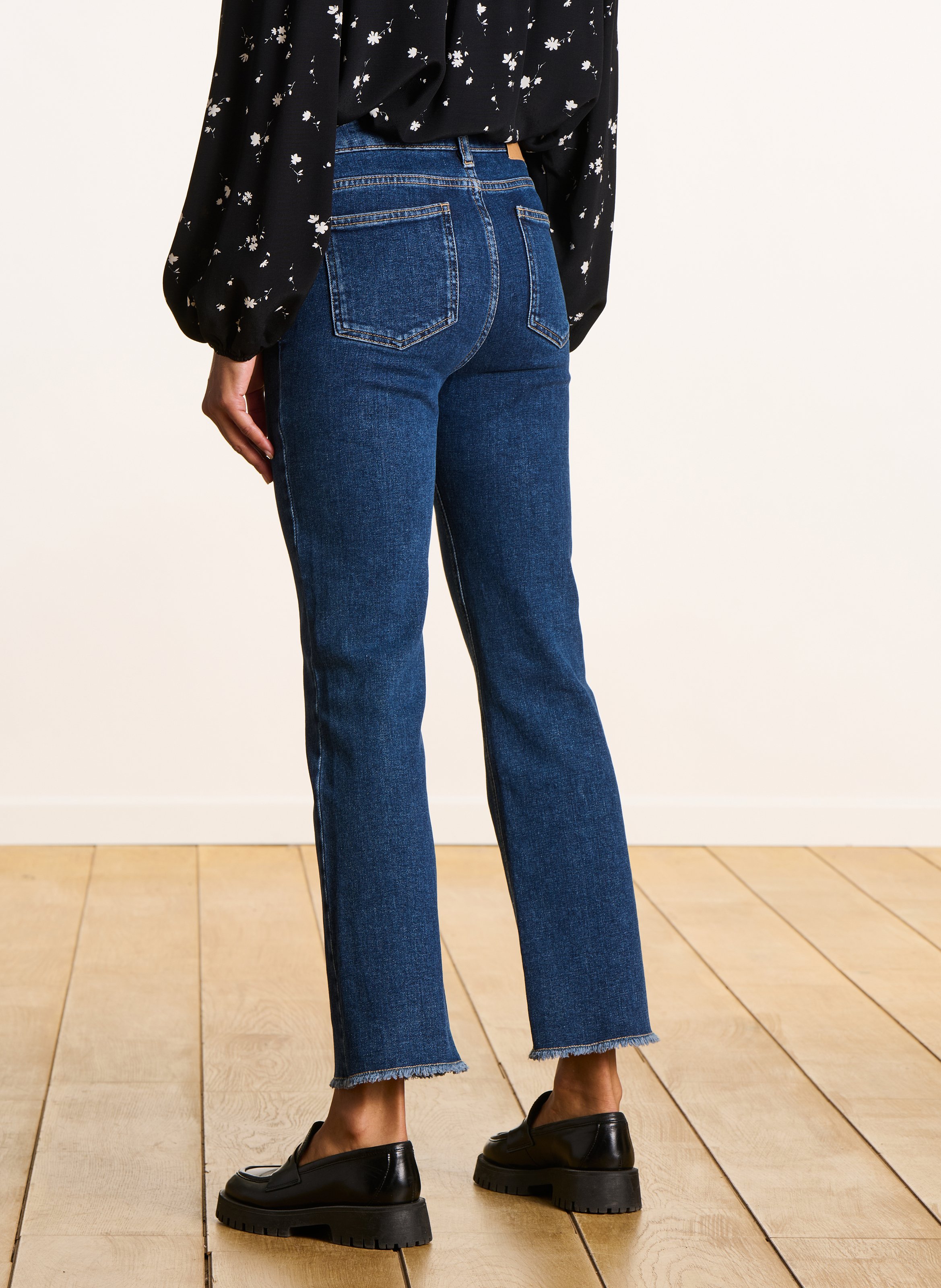 Jean cropped en coton bio LA FEE MARABOUTEE Bleu