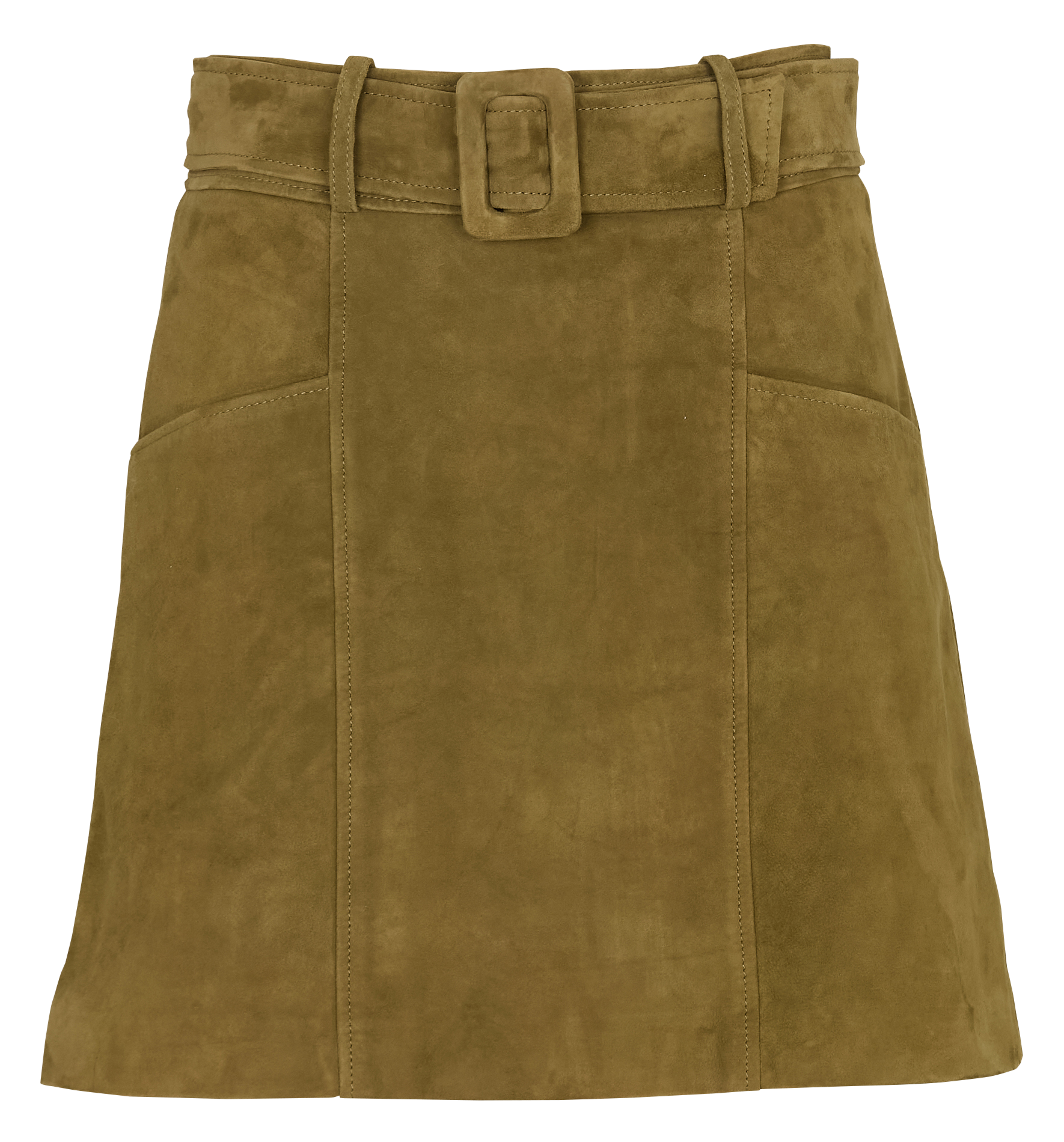 Kurzer gerader Wildlederrock LA PETITE ETOILE Khaki
