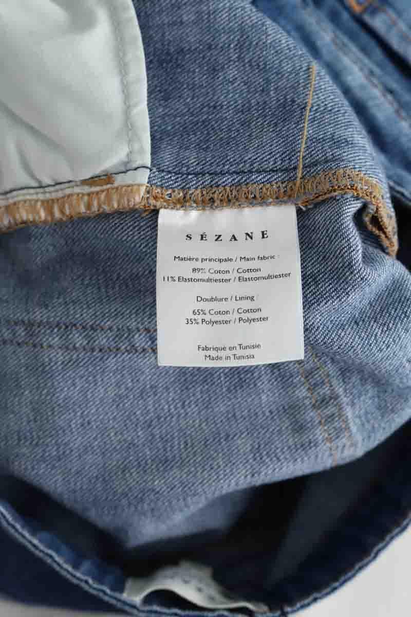 Cotton straight jeans SEZANE - Seconde main Blue