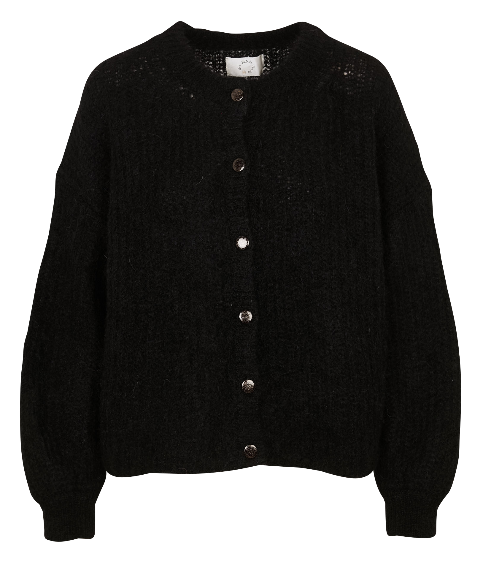 Oversized fluffy wool blend vest DES PETITS HAUTS Black