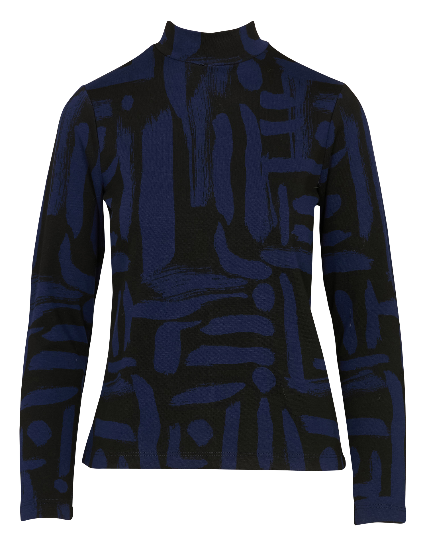 High-neck printed top in blended recycled fibers LA FEE MARABOUTEE Multicolored