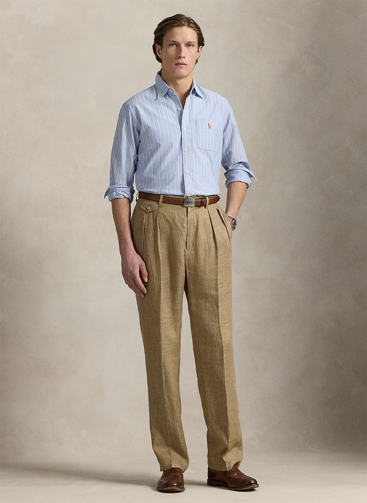 Chemise col classique en coton POLO RALPH LAUREN Bleu