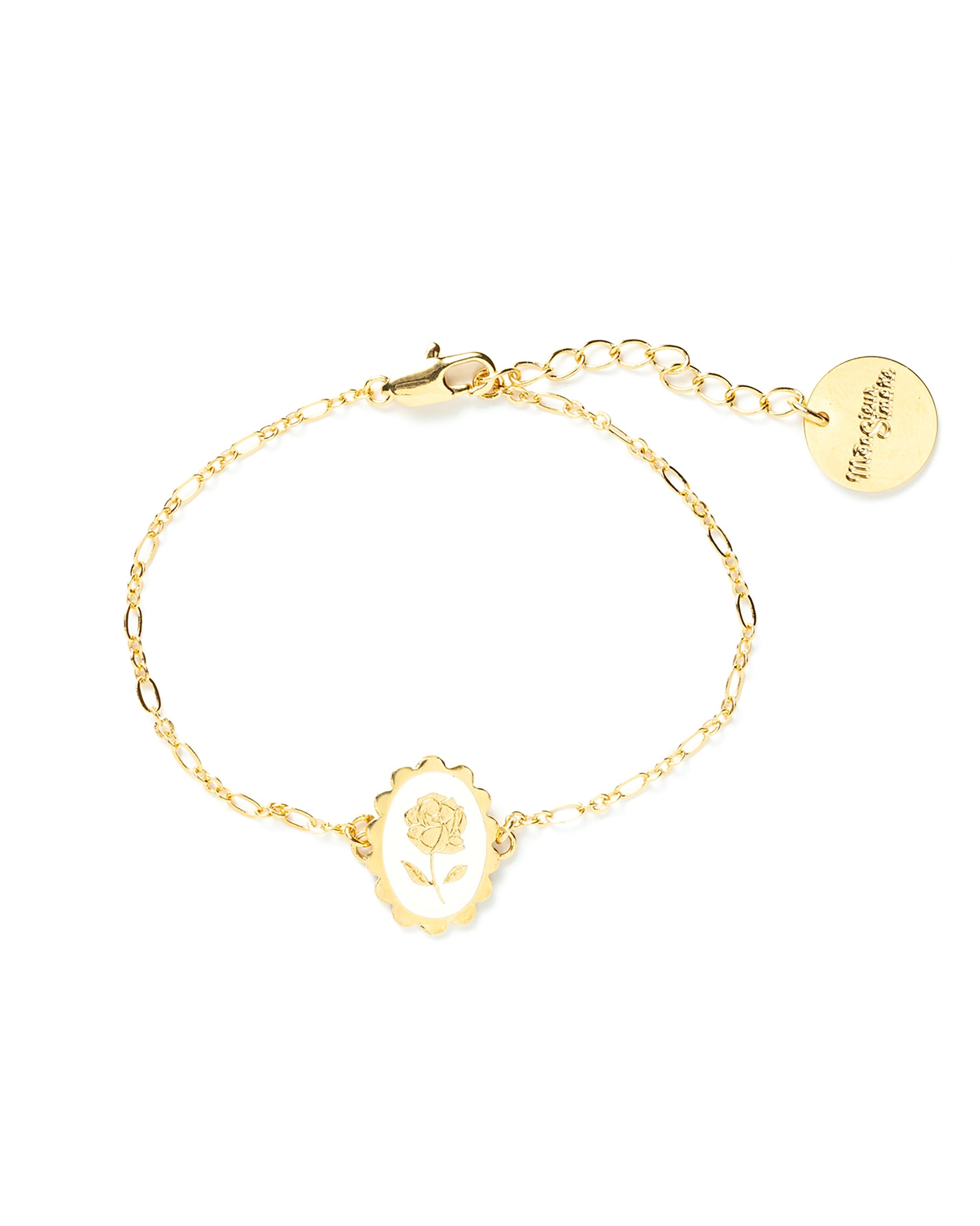 THÉIA - fine gold-plated flower bracelet MONSIEUR SIMONE White