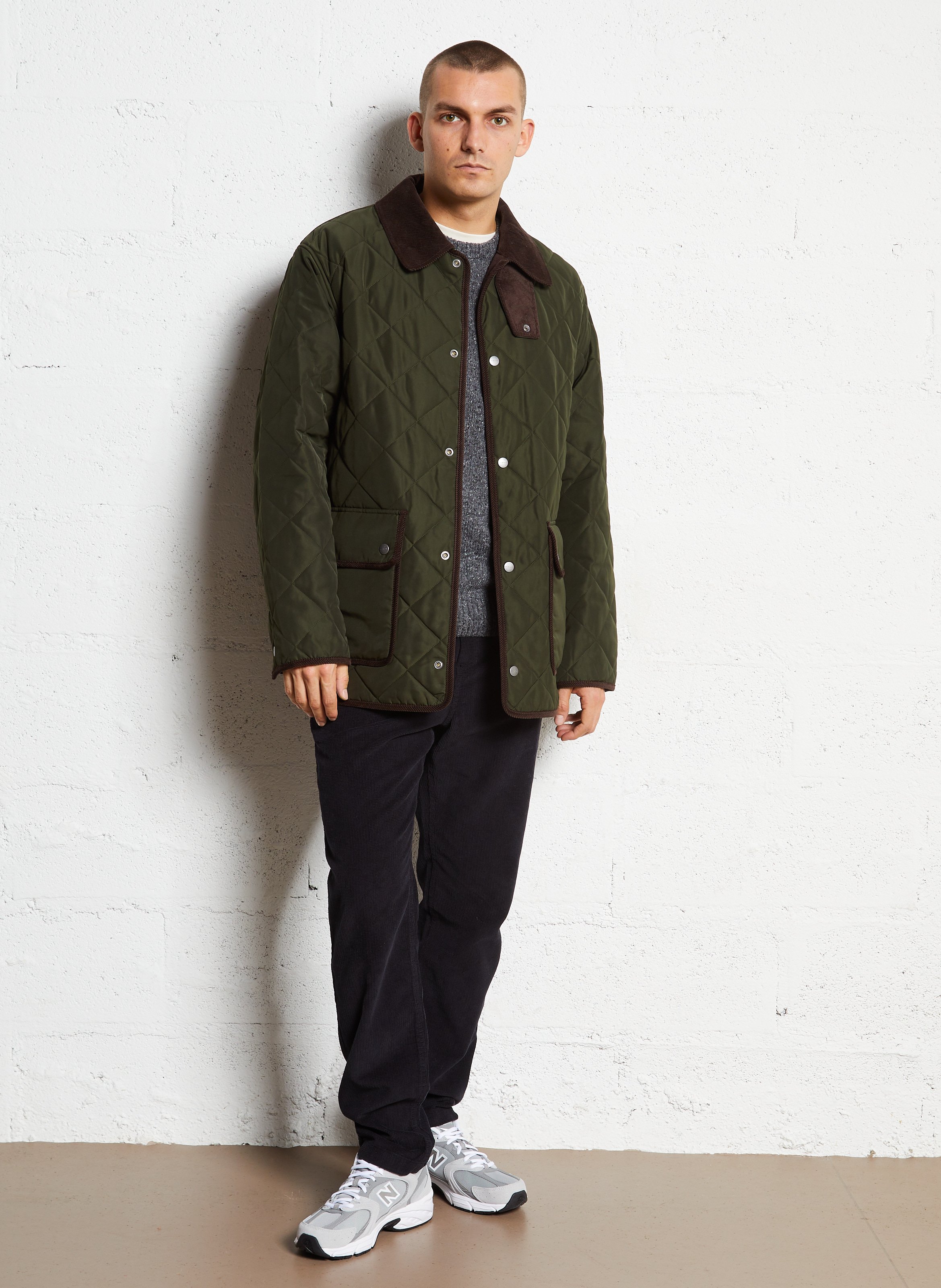 Coat with classic corduroy collar GANT Green