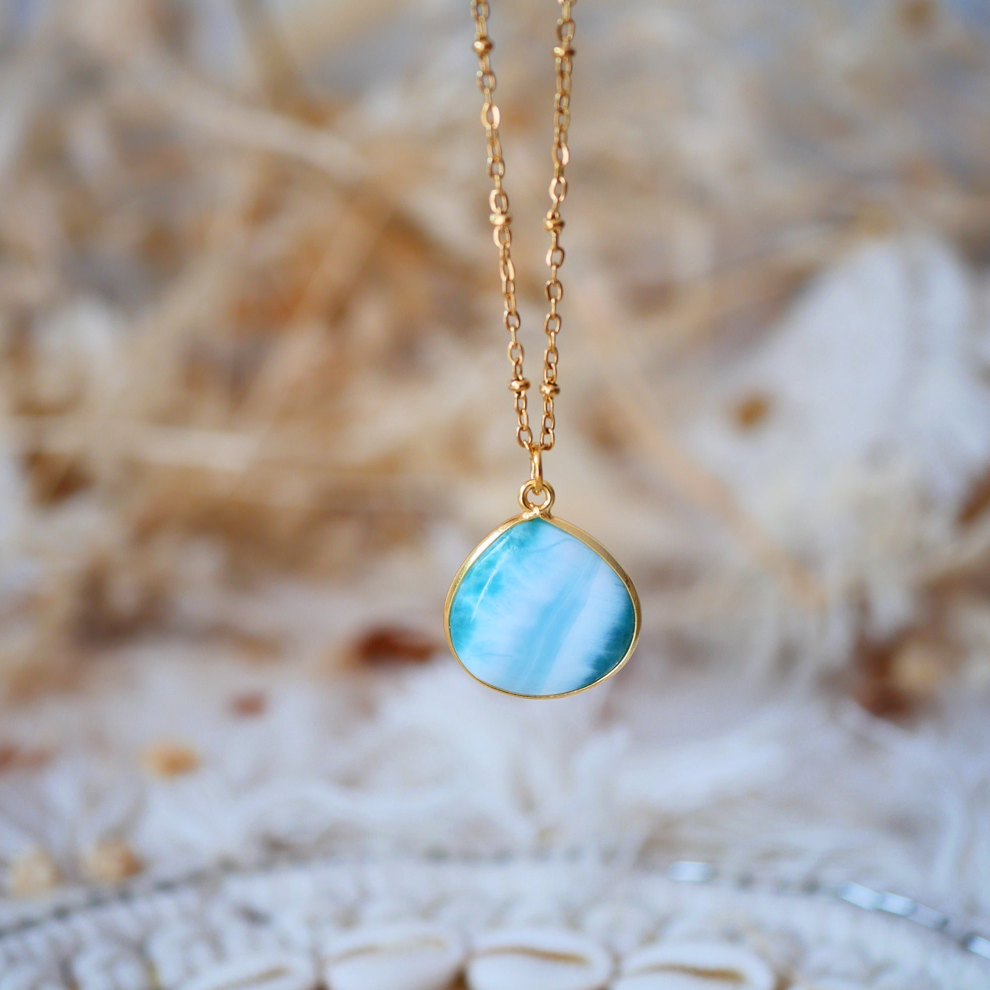 Larimar necklace GINANDGER Blue