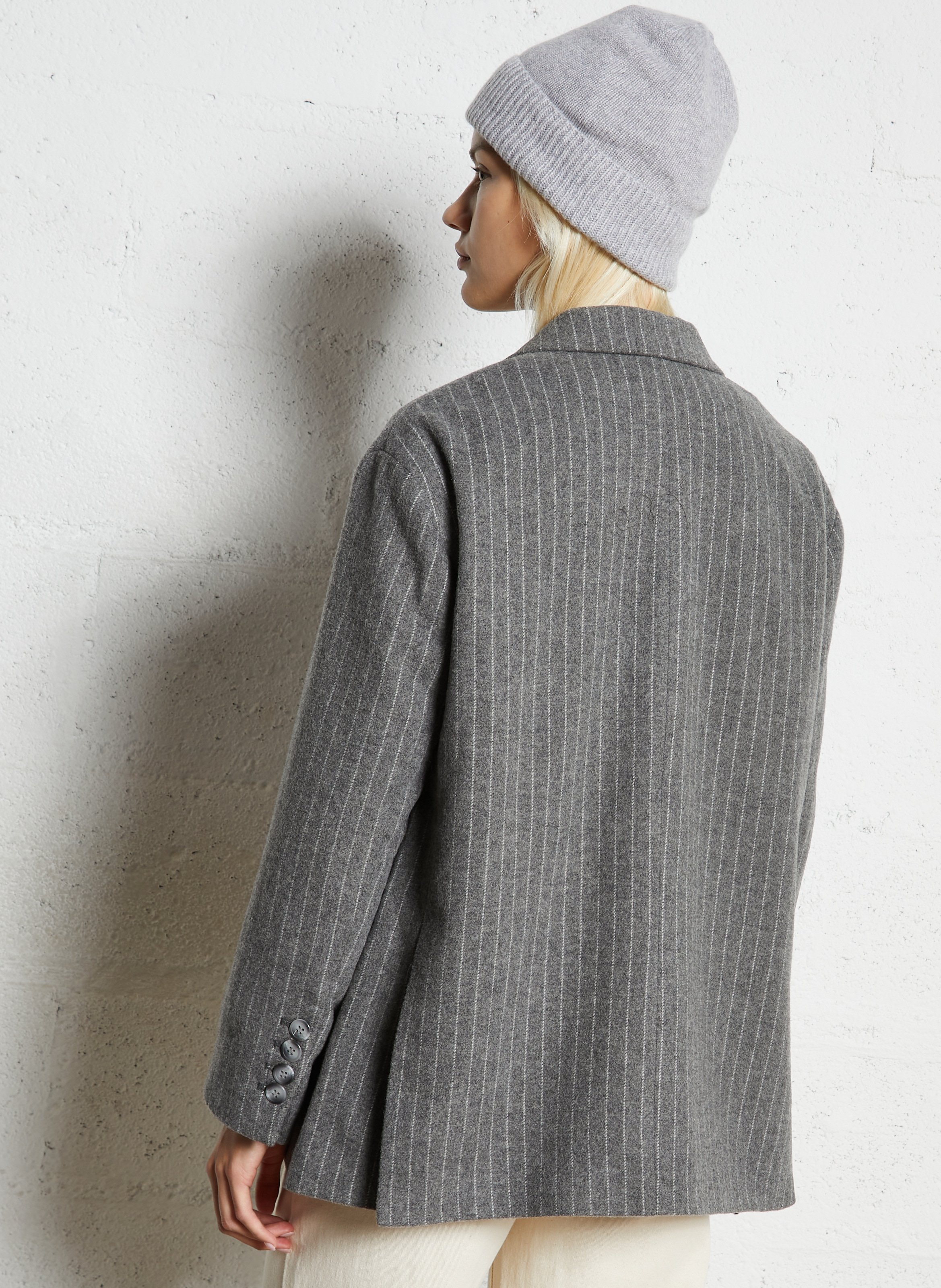 Striped wool blend blazer HOD PARIS Grey