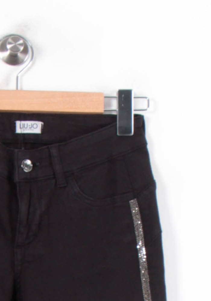 Cropped slim jeans with studs LIU JO - SECONDE MAIN Black