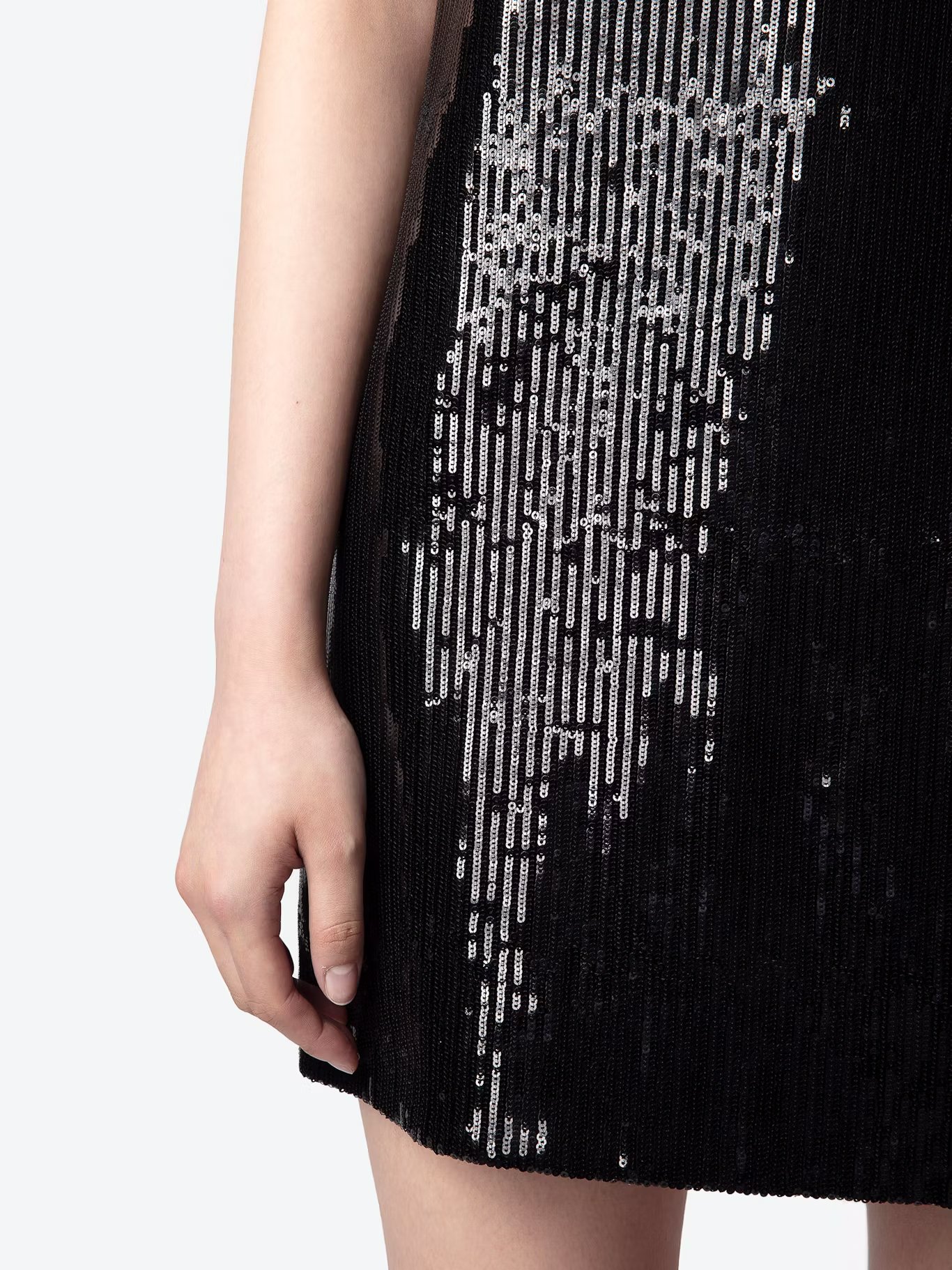 Robe courte à sequins en coton bio mélangé ZADIG&VOLTAIRE Noir