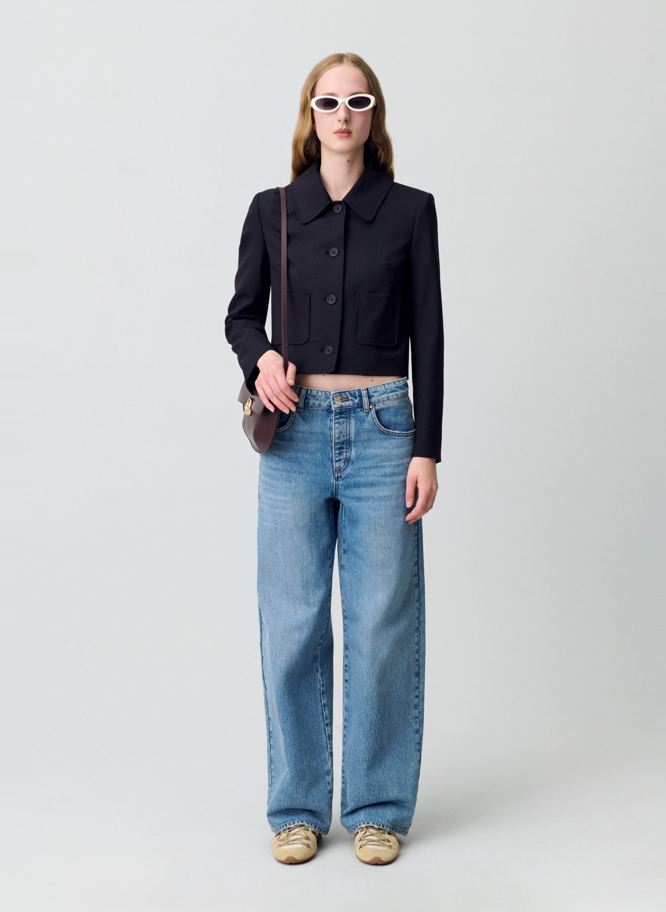 Veste col classique en laine mélangée  CLAUDIE PIERLOT Noir