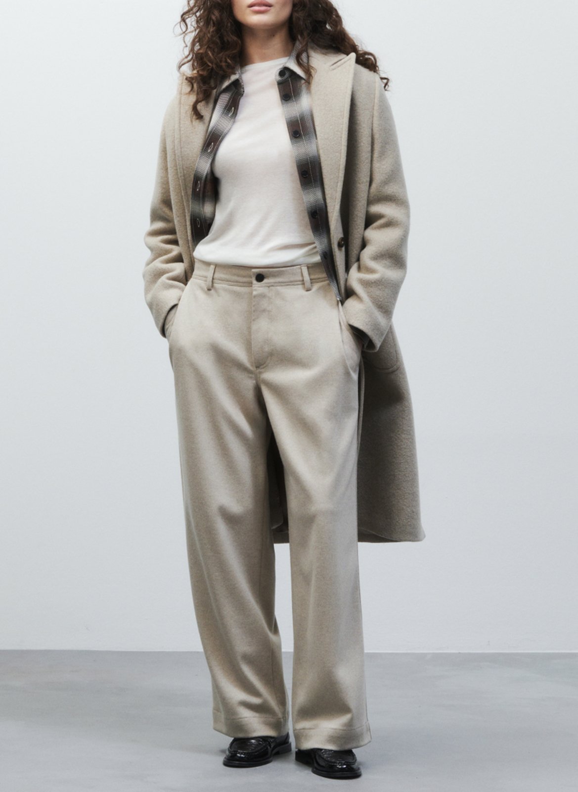 Pantalon large en laine recyclée CLOSED Gris