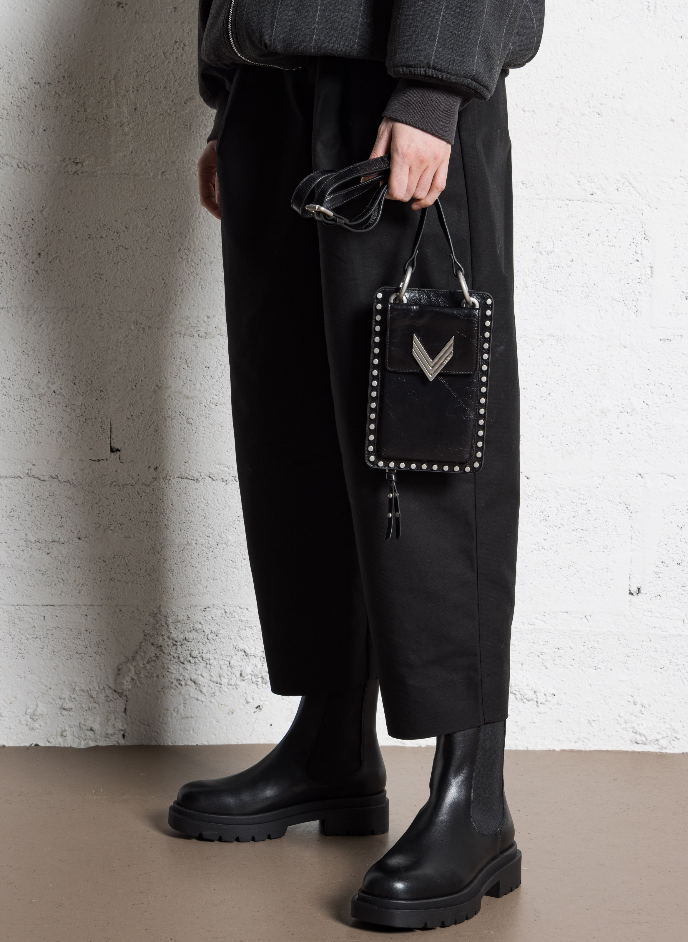 Leather crossbody phone bag IKKS Black