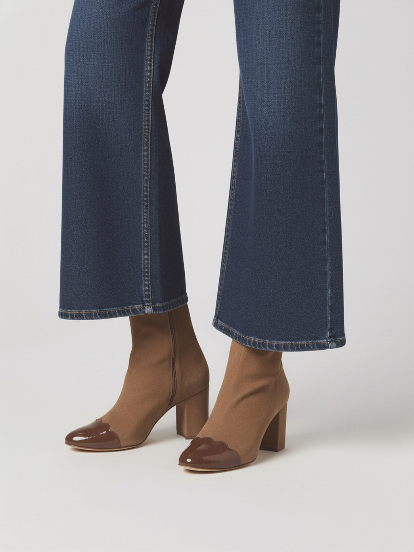 Heeled patent leather mid-calf boots EMZI PARIS Brown