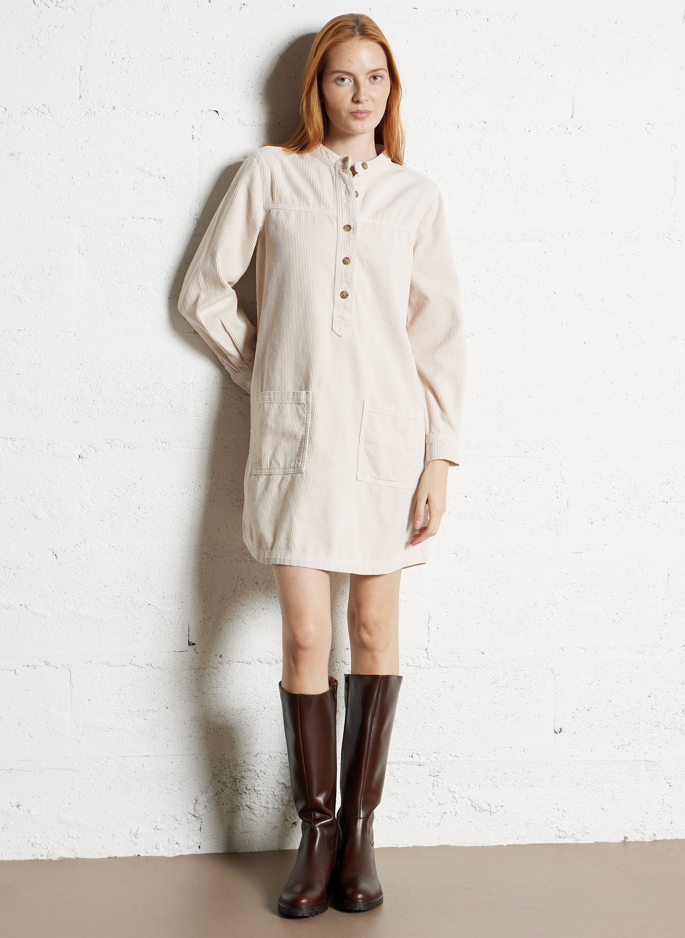 Short straight cotton dress MAISON 123 White