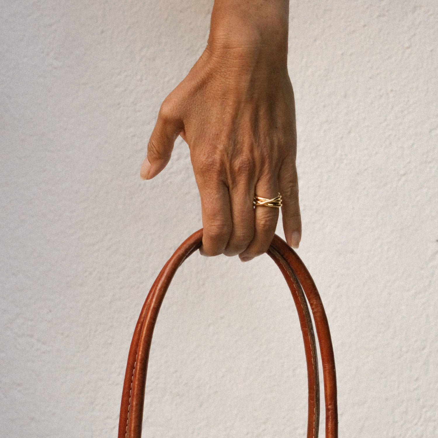 Three-ring gold-plated ring MAYRENA Golden