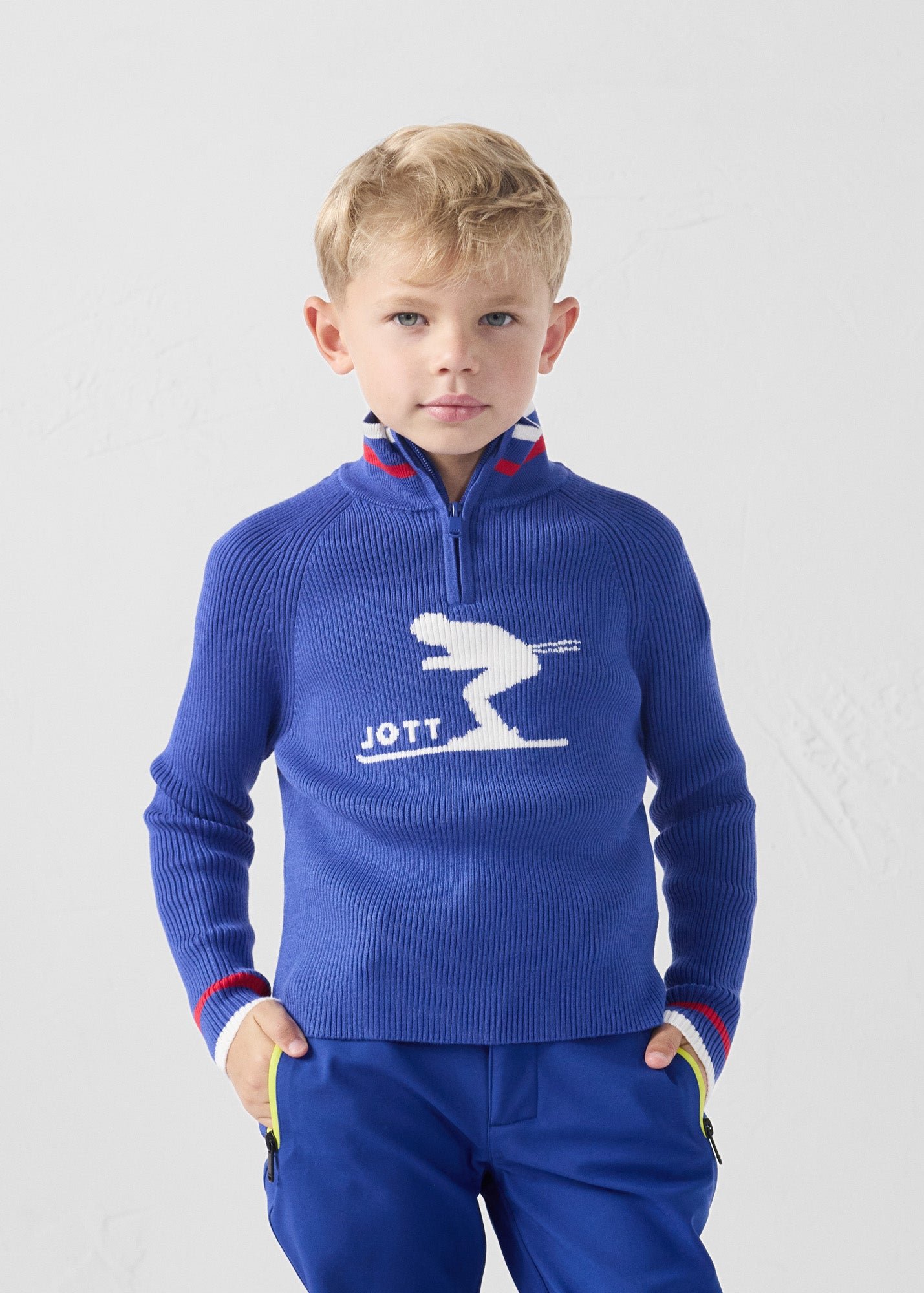 Ribbed high neck sweater JOTT Blue