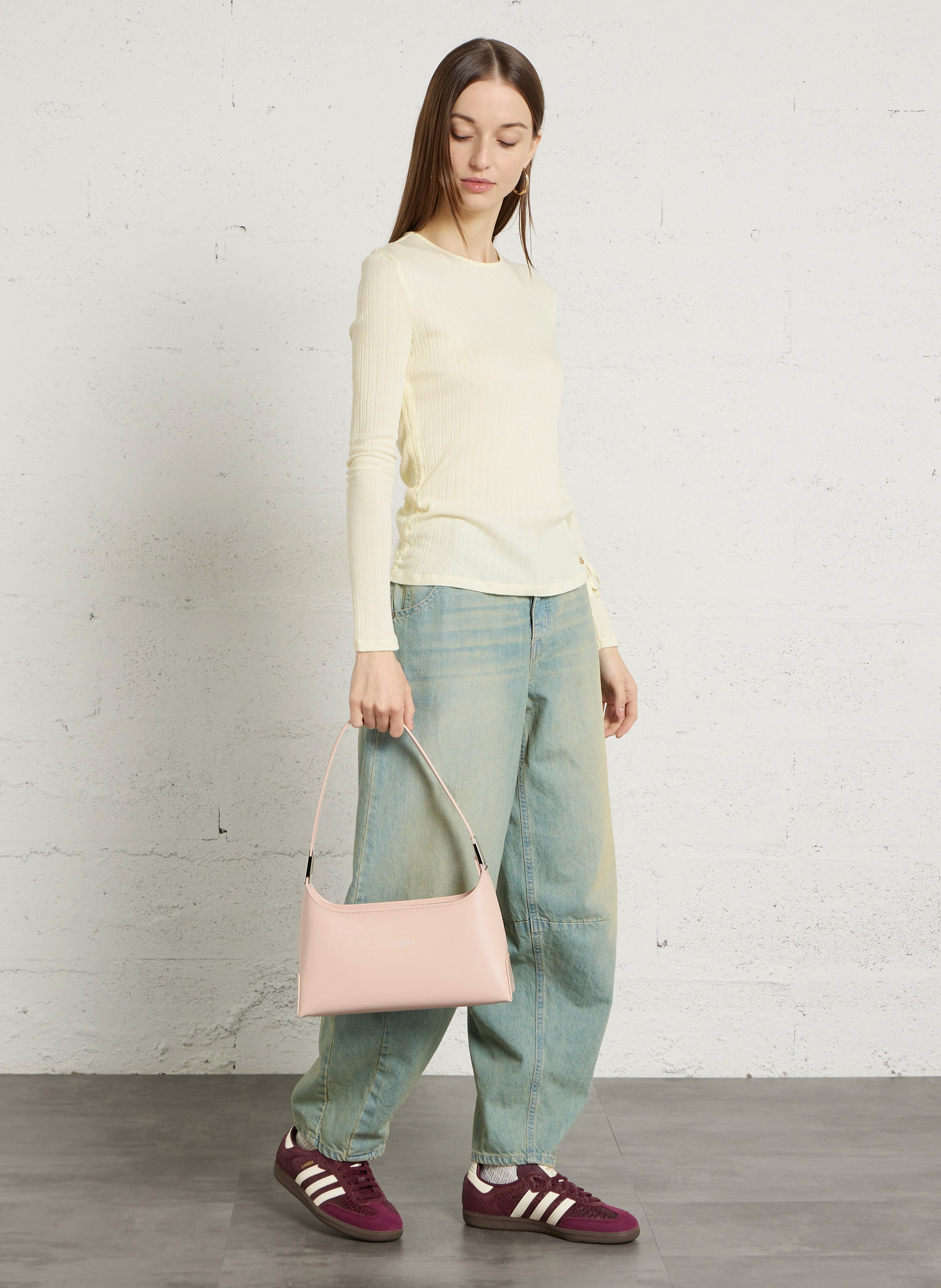 Sac porté épaule en cuir LANCASTER PARIS Rose