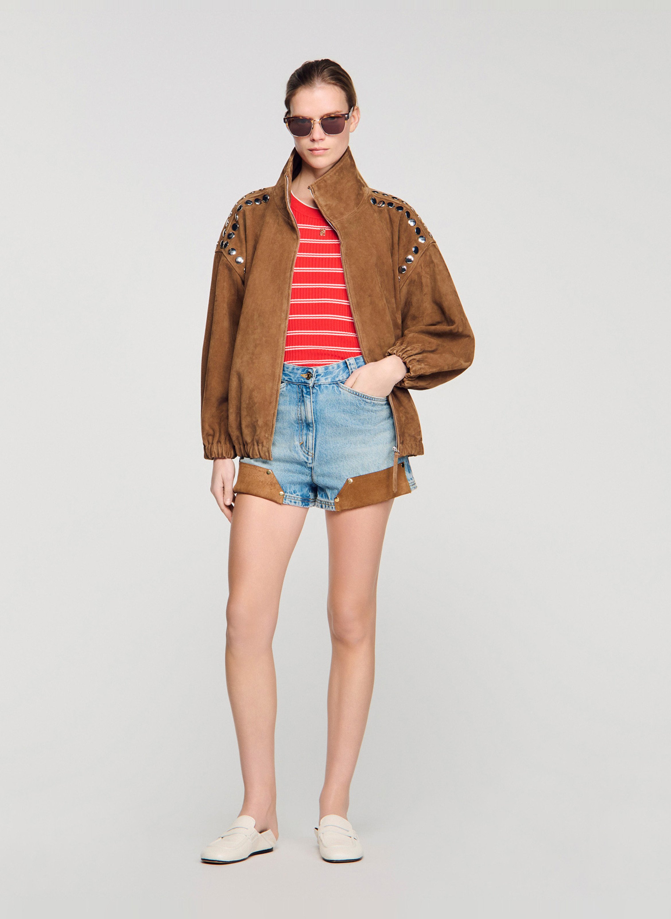 Gestreepte trui SANDRO Rood