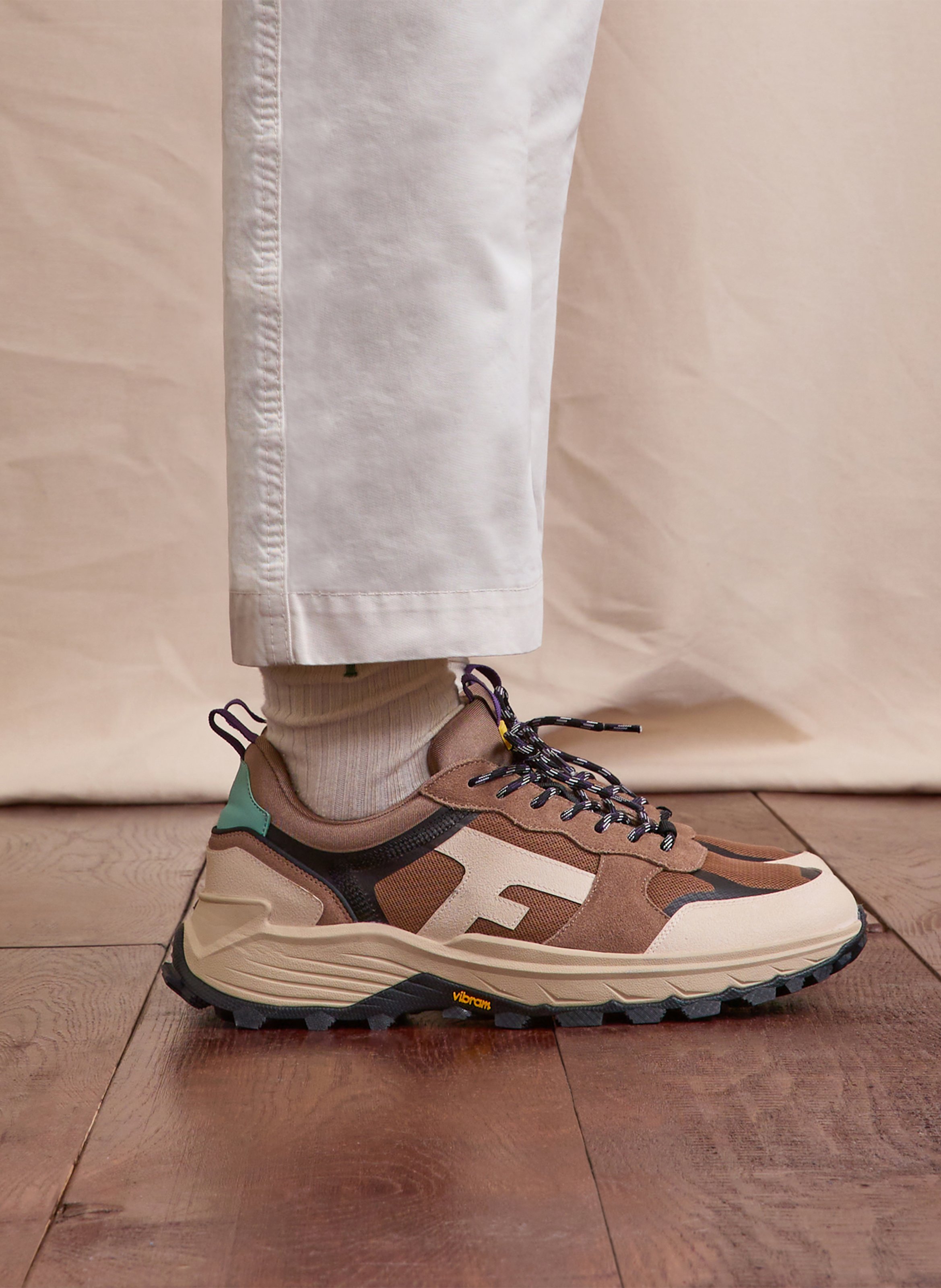 Baskets basses compensées FAGUO Marron