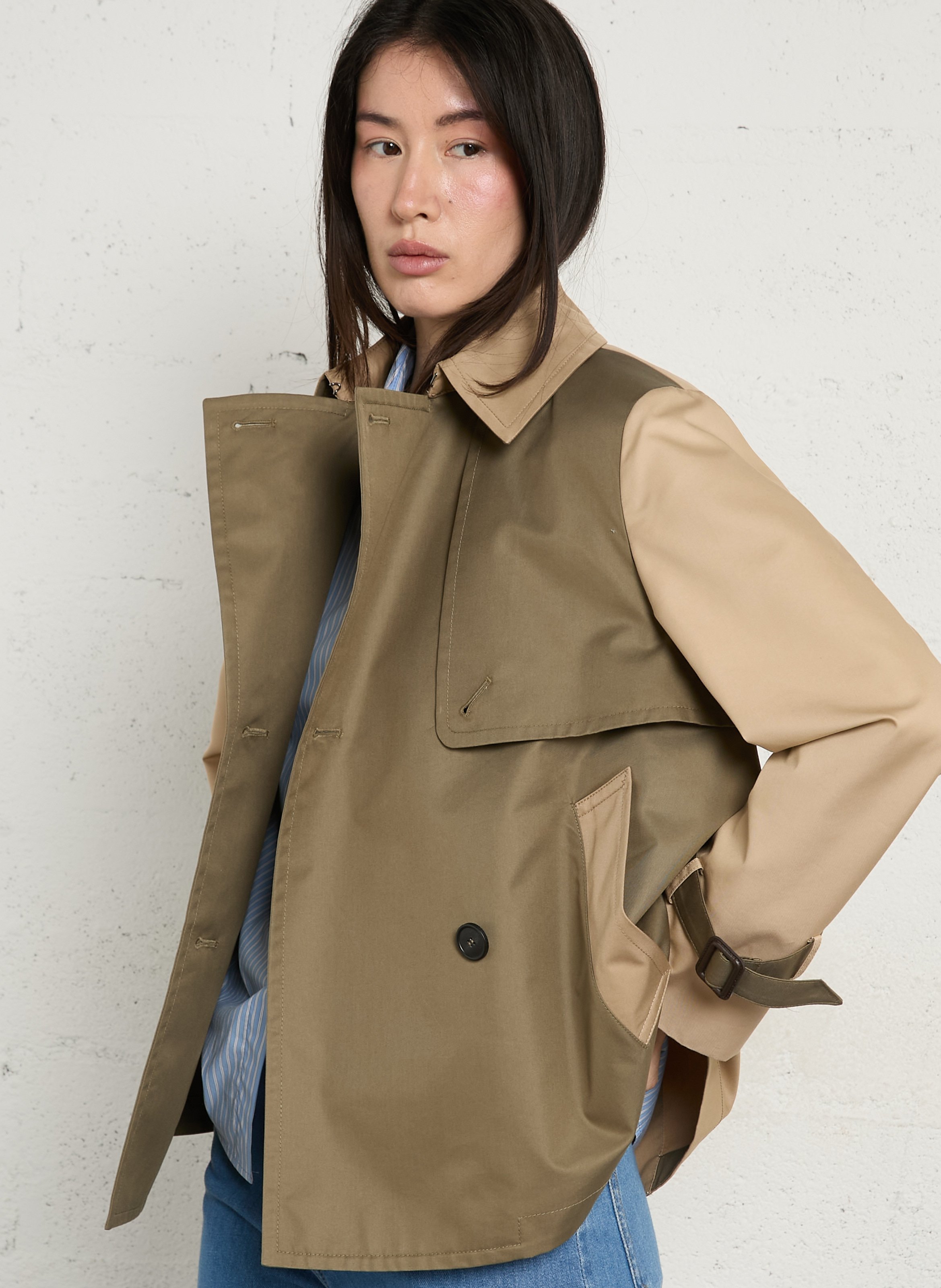 Kurzer Trenchcoat mit weitem Schnitt und klassischem Kragen MAX MARA WEEK END Khaki