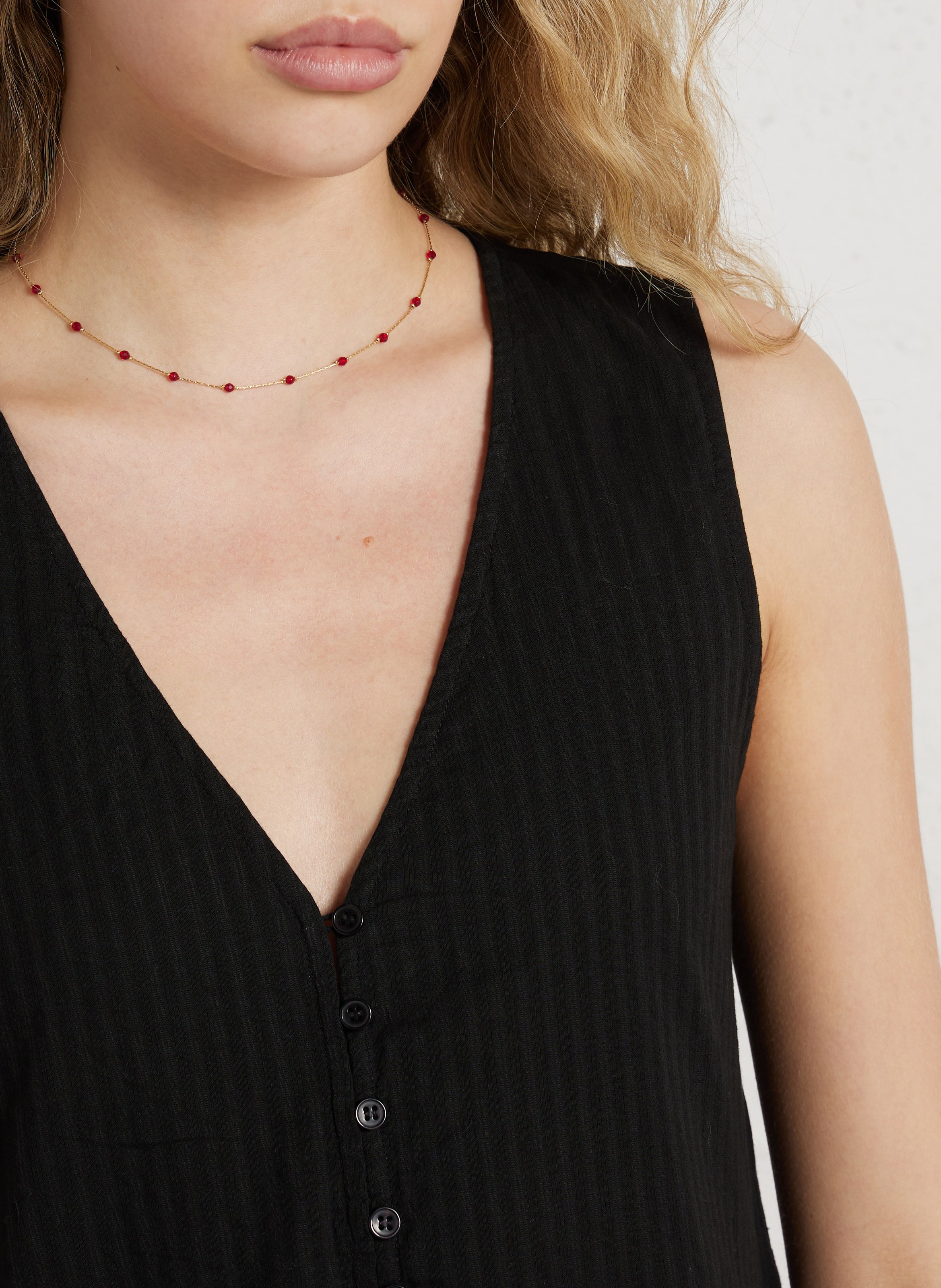 Robe ample col V sans manches DES PETITS HAUTS Noir