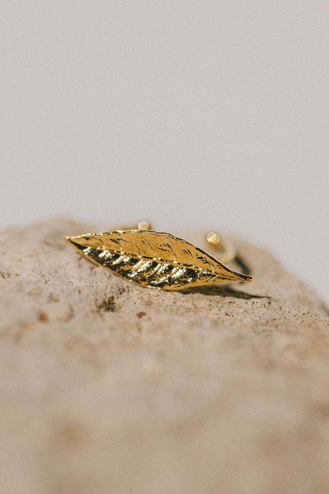 Silver-plated leaf ring MONSIEUR SIMONE Golden