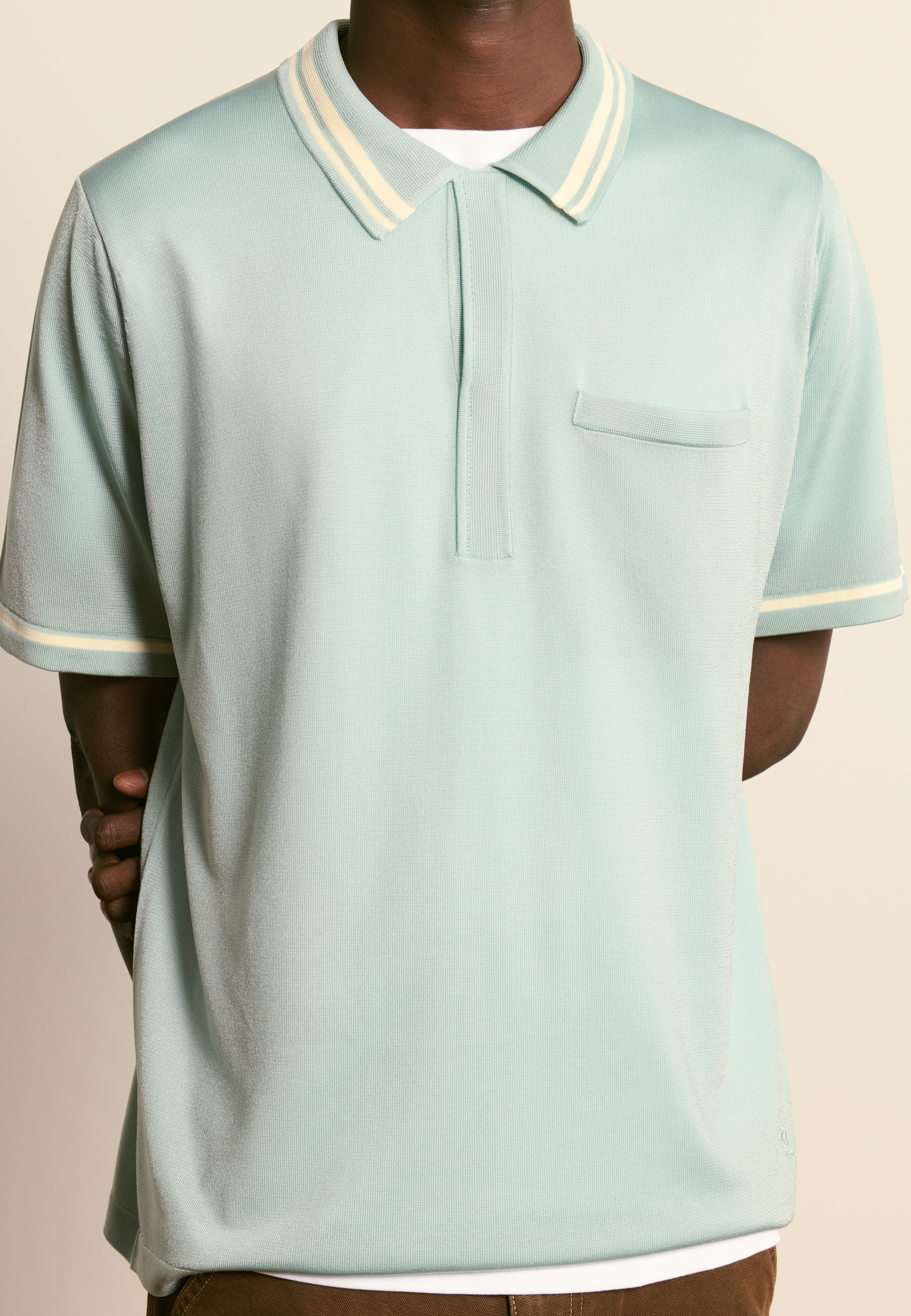 Light thread polo MAISON MONTAGUT Green