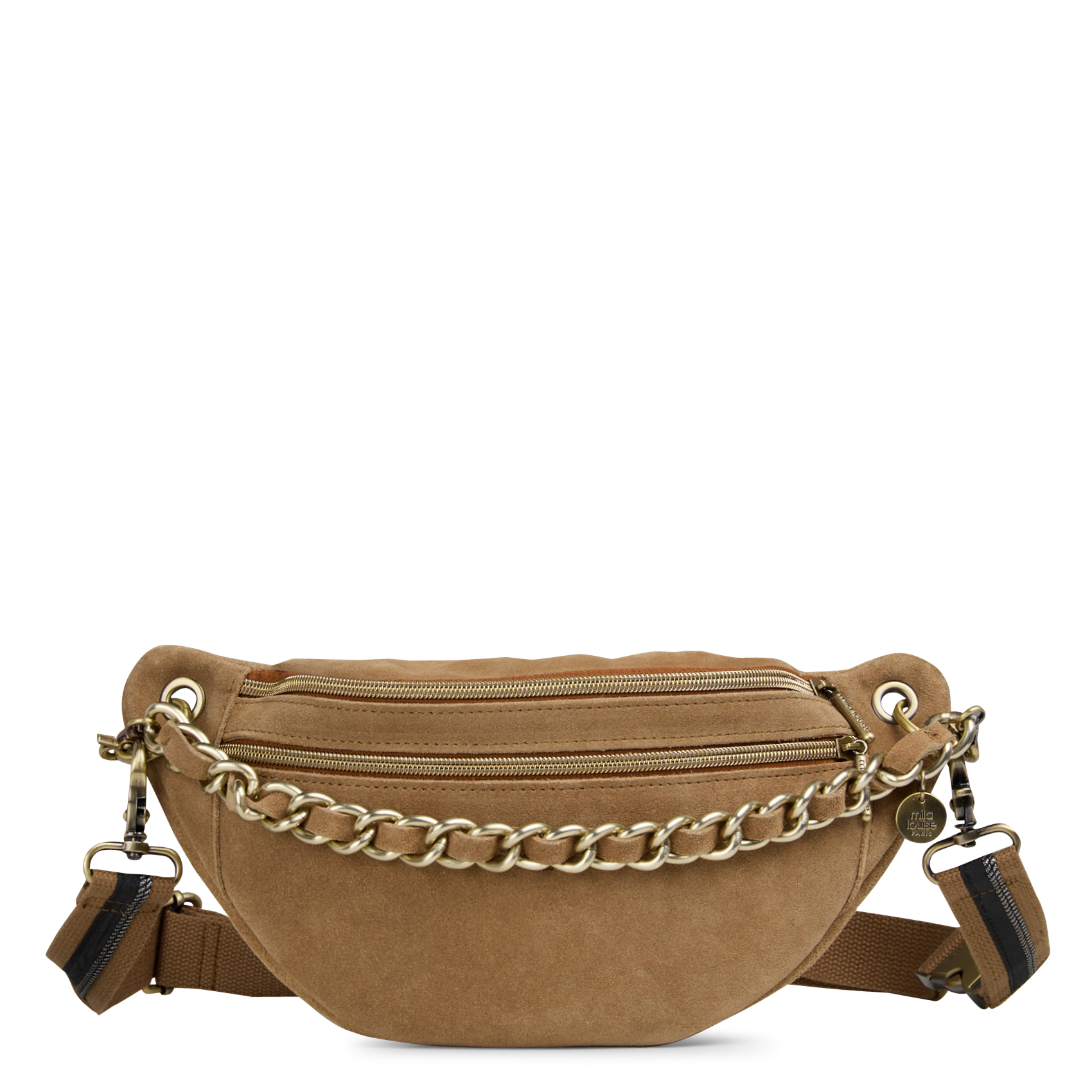 Velvet-look leather waist bag MILA LOUISE