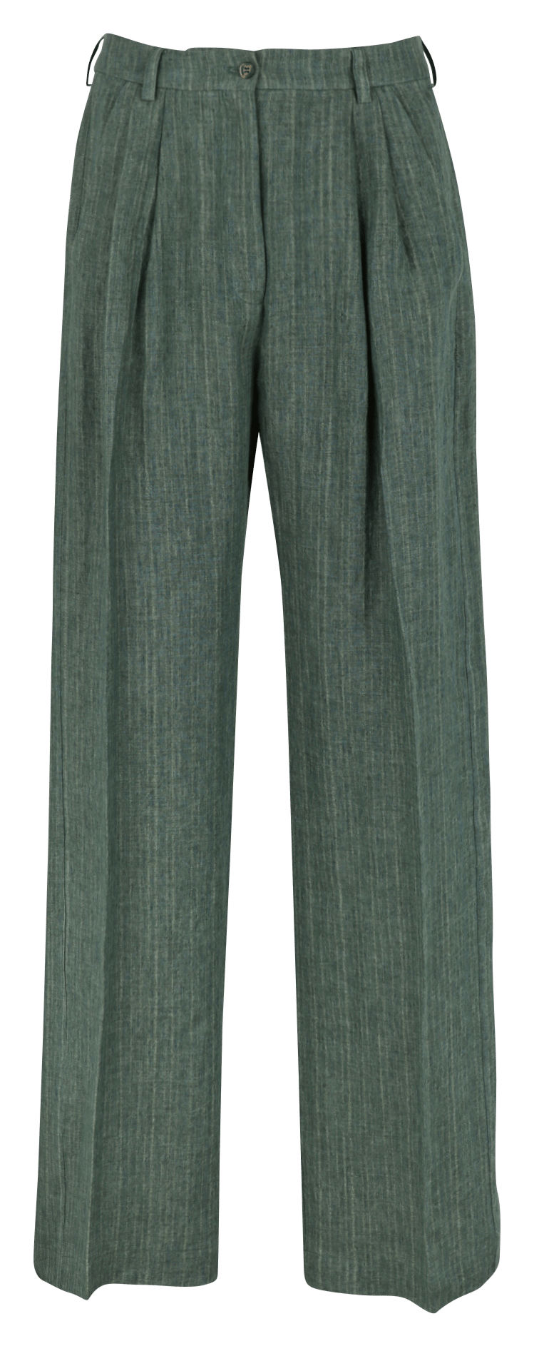 Pantalon à pinces rayé en lin DIEGA Bleu