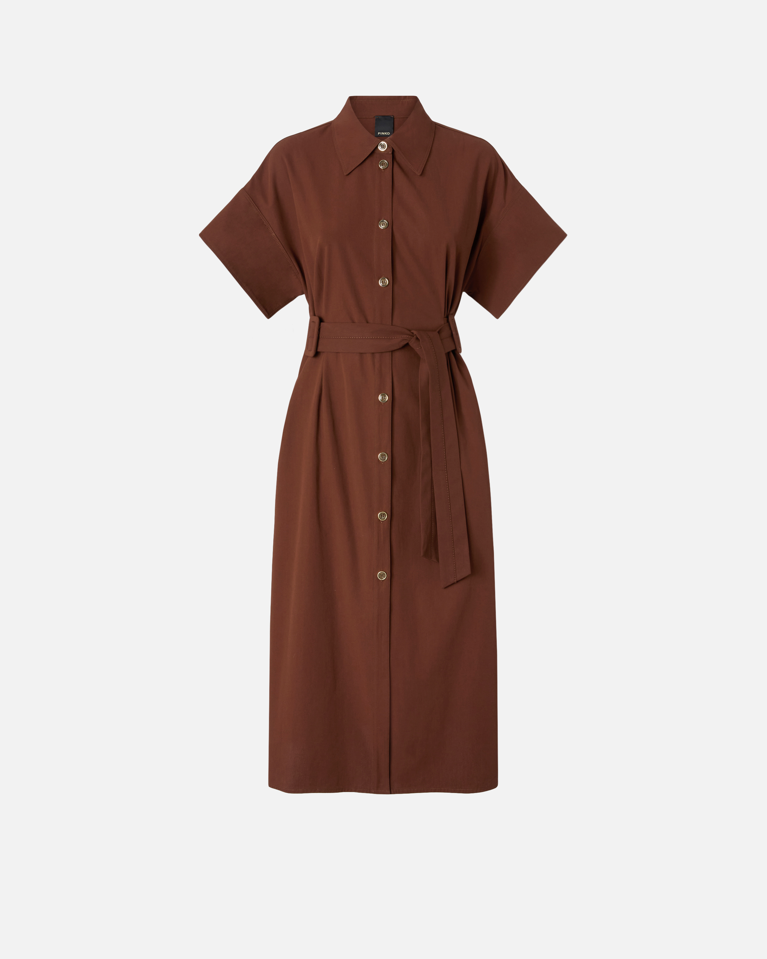 Robe chemise midi ceinturée PINKO Marron