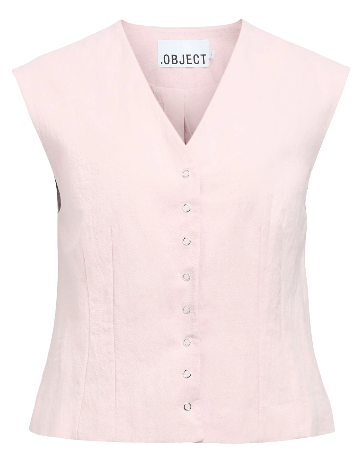 Fitted V-neck vest Pink