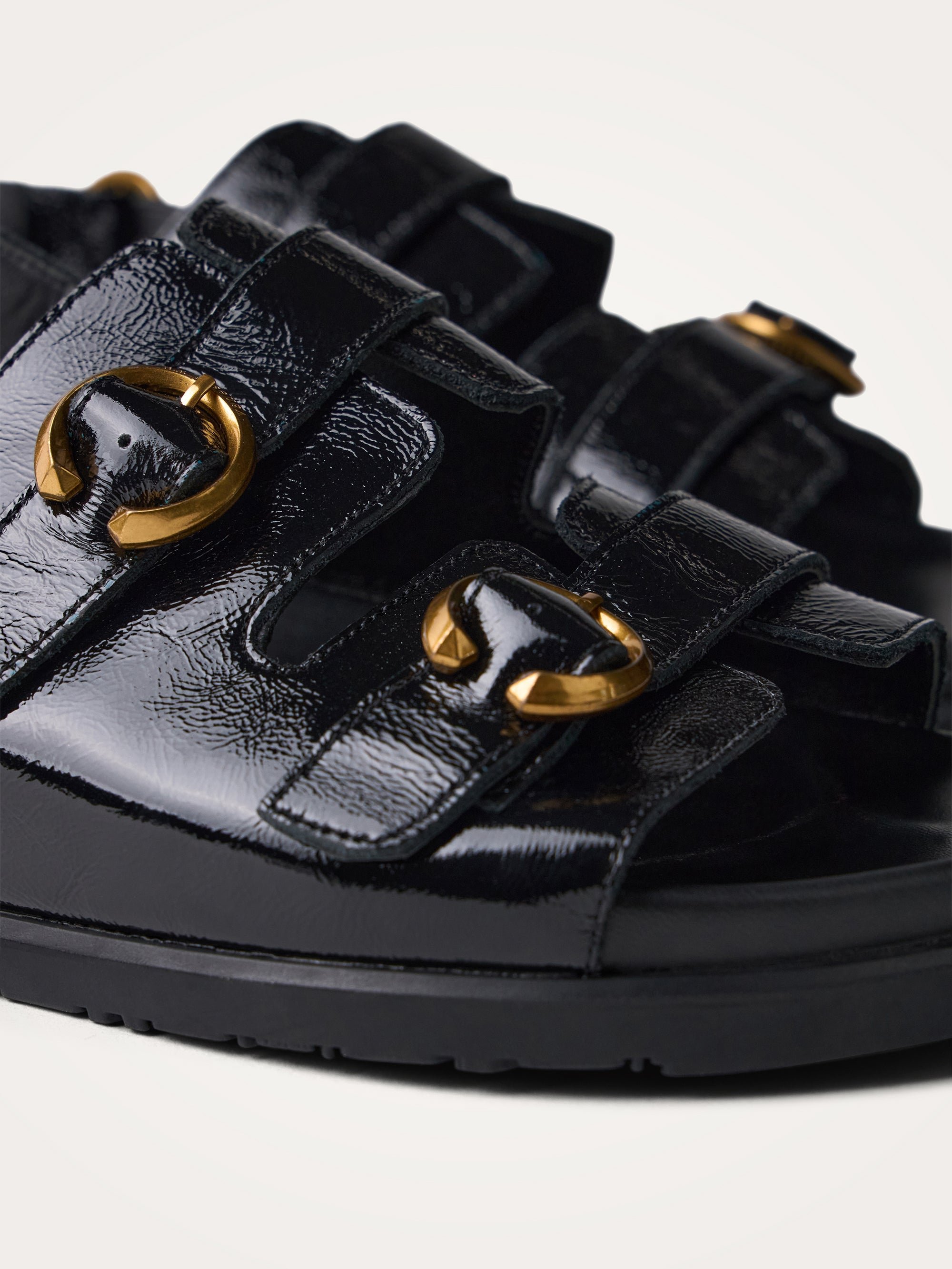 Leopard print flat sandals with strap VANESSA WU Black