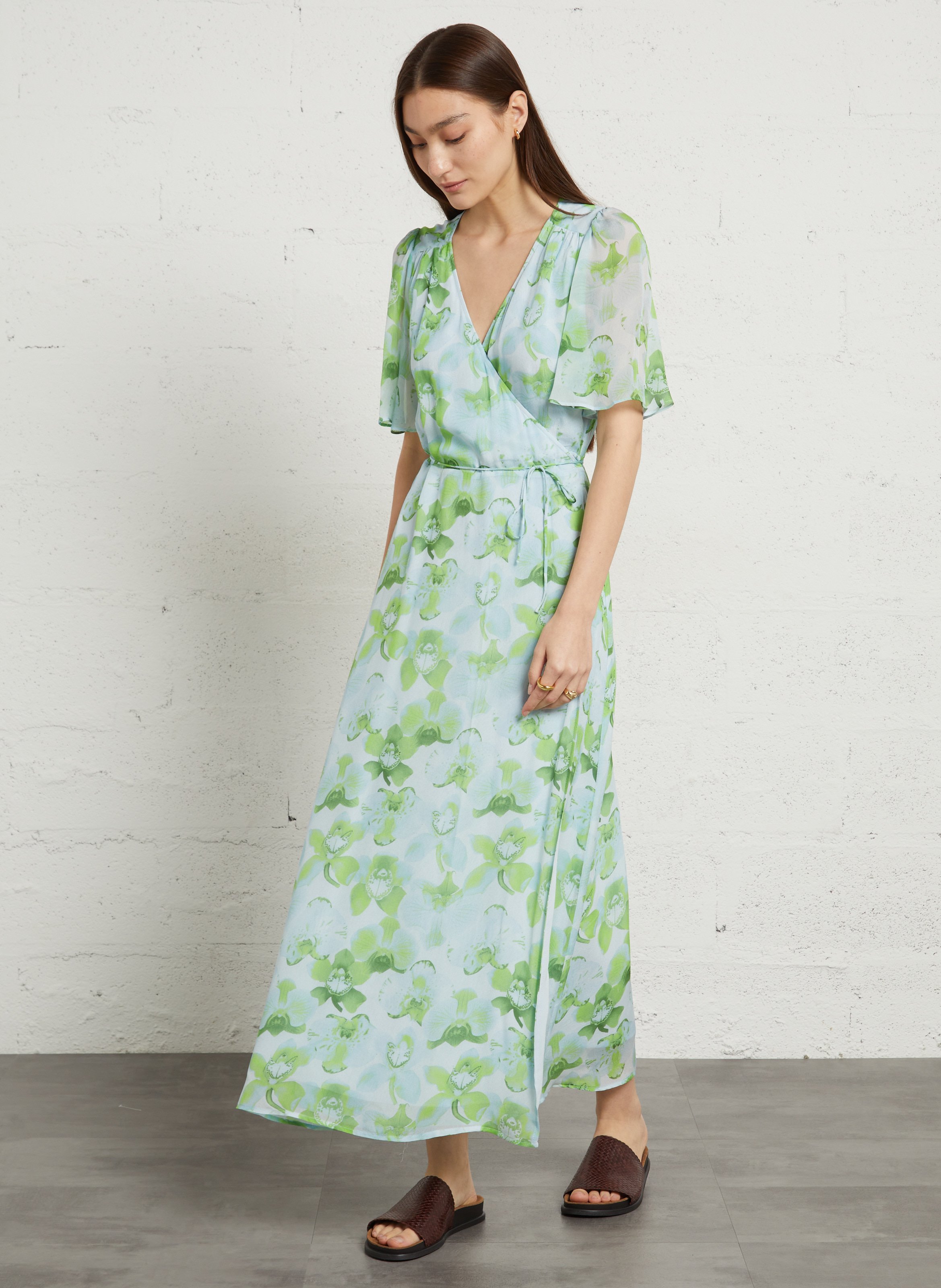 Aouda flat leather sandals VAGABOND Brown