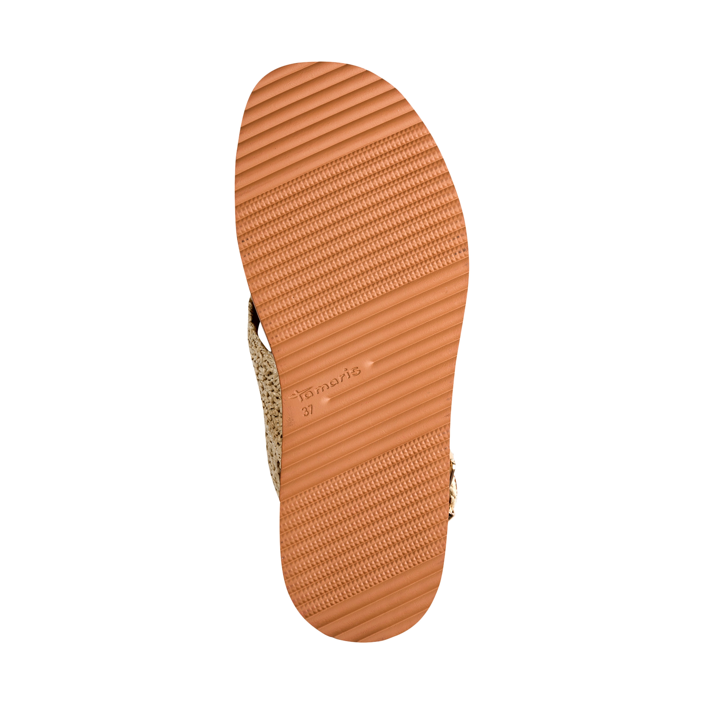 Leather wedge sandals TAMARIS Beige