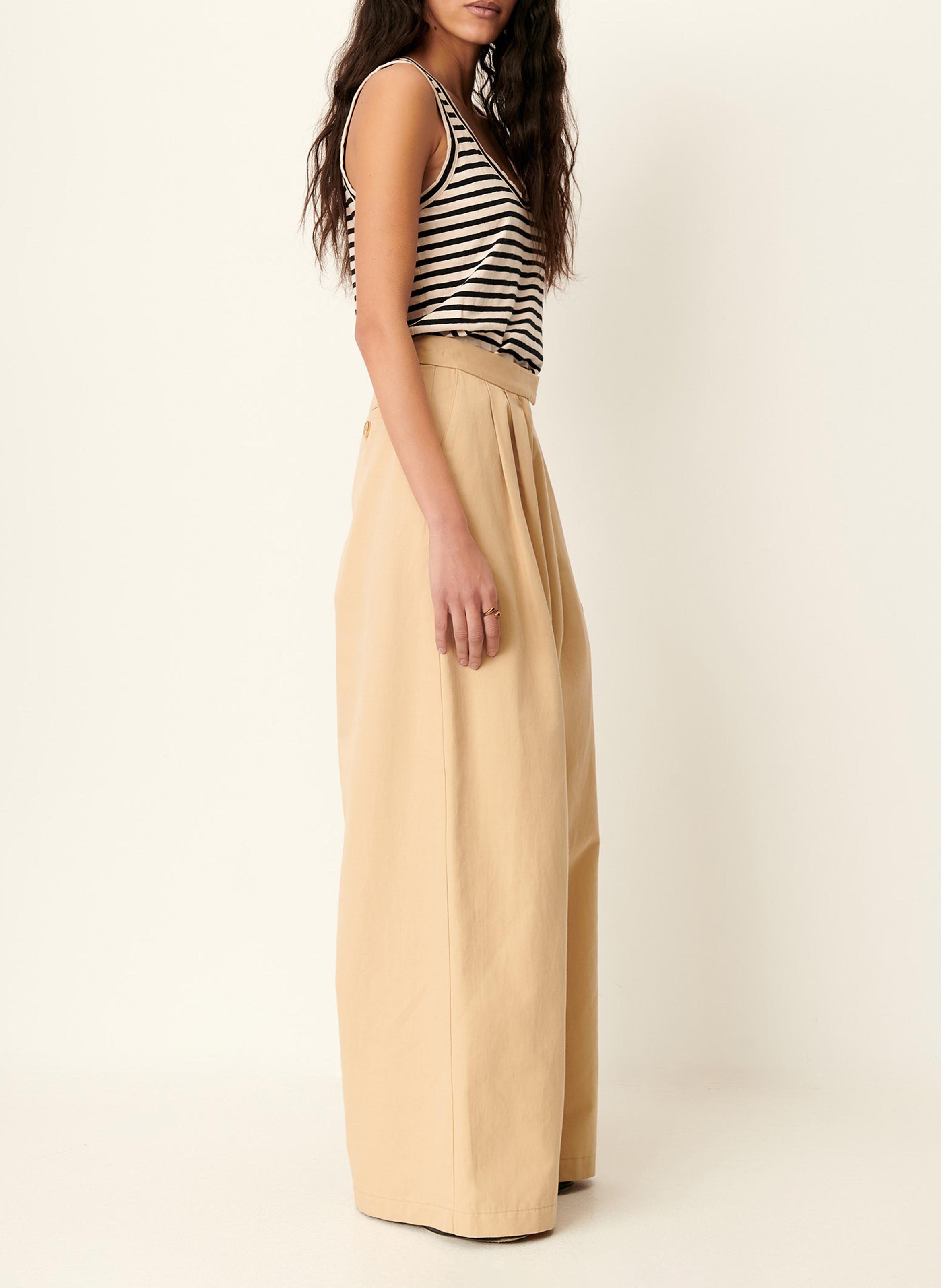 Cotton-blend chinos SESSUN Beige