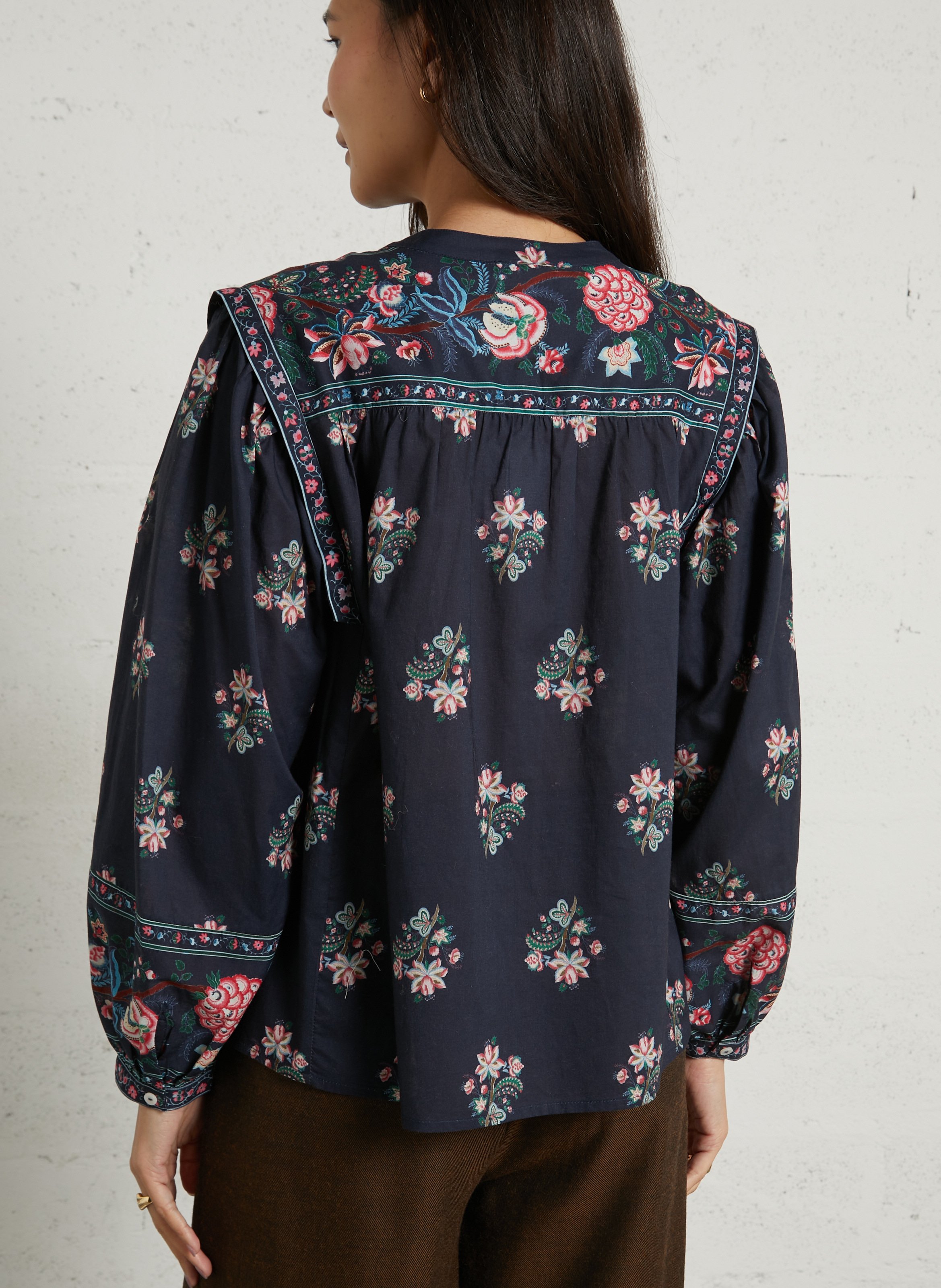 Chemise à imprimé fleuri LOUISE MISHA Noir