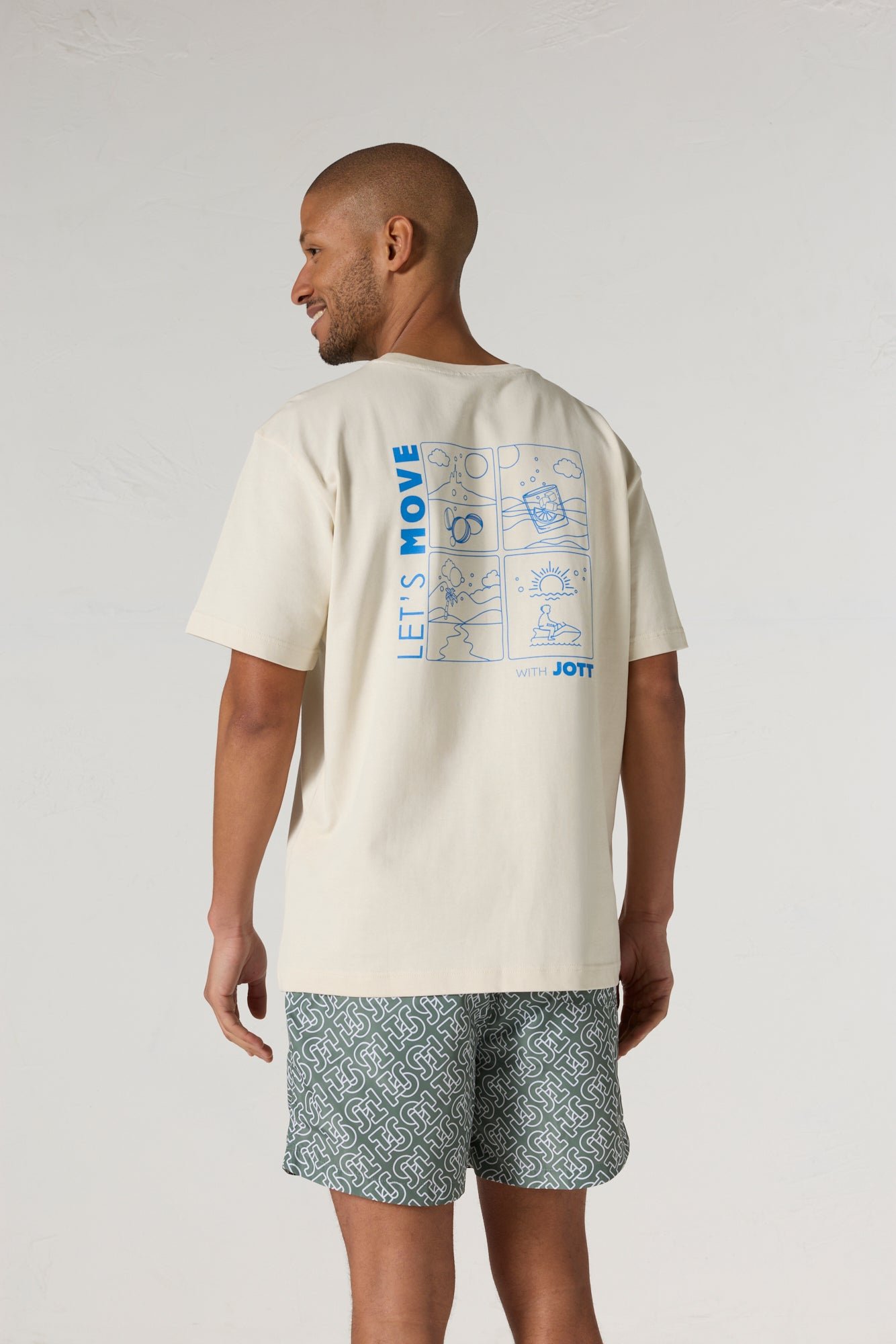 Round neck unisex printed kood t-shirt JOTT White
