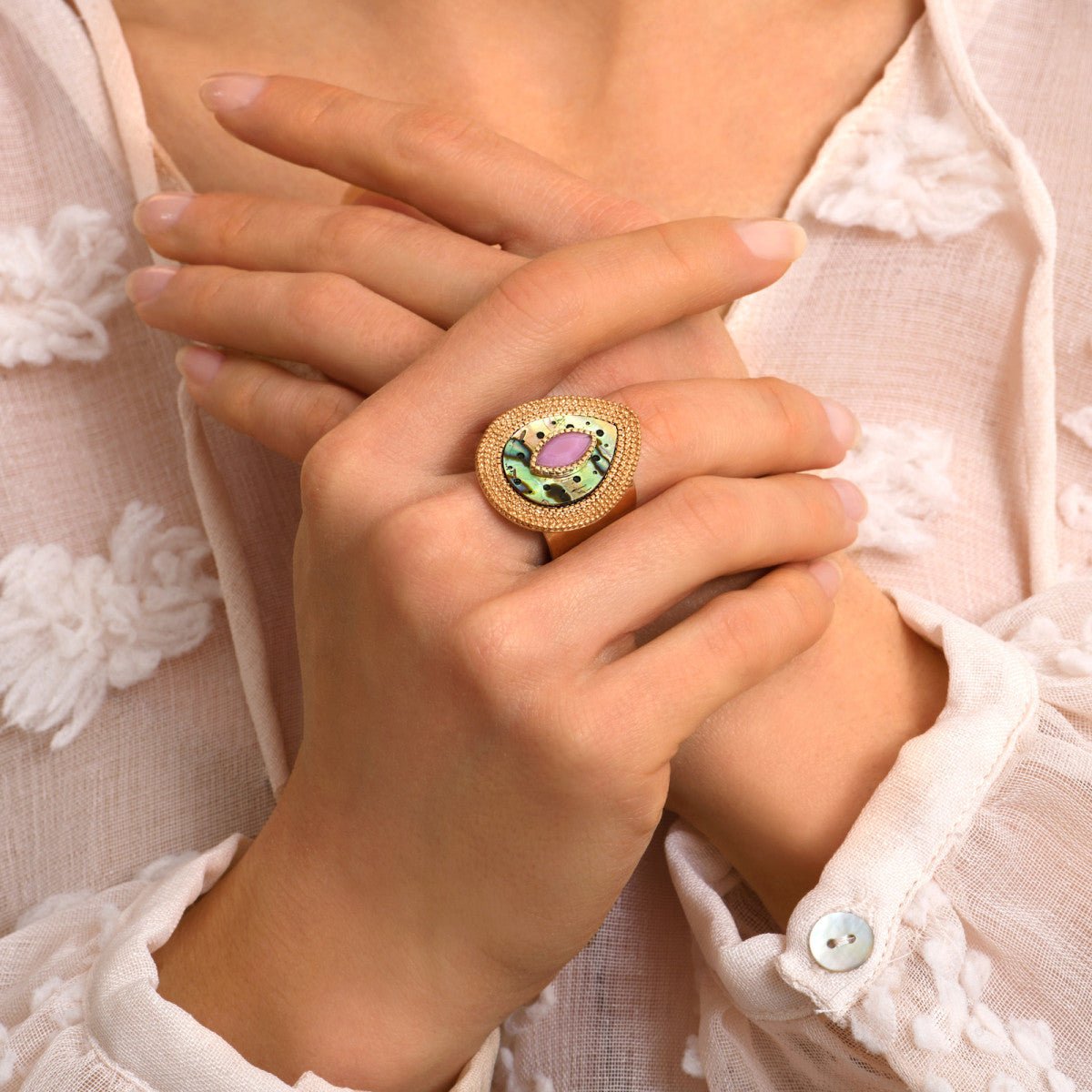 Cabochon ring SATELLITE PARIS Blue