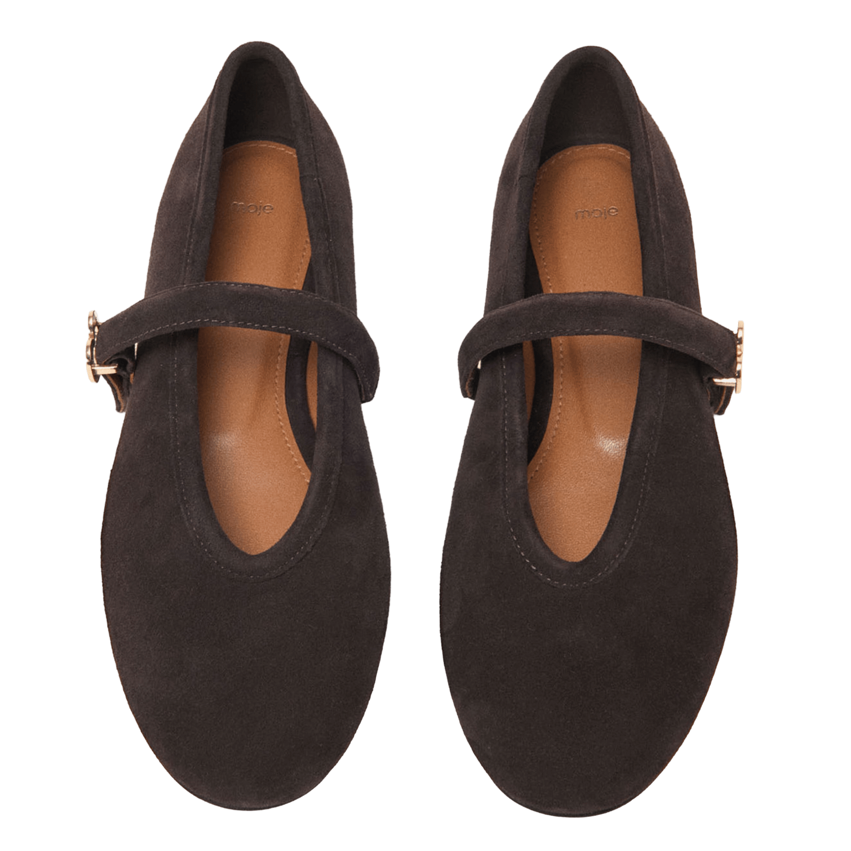 Ballerina's met leren bandjes MAJE Bruin