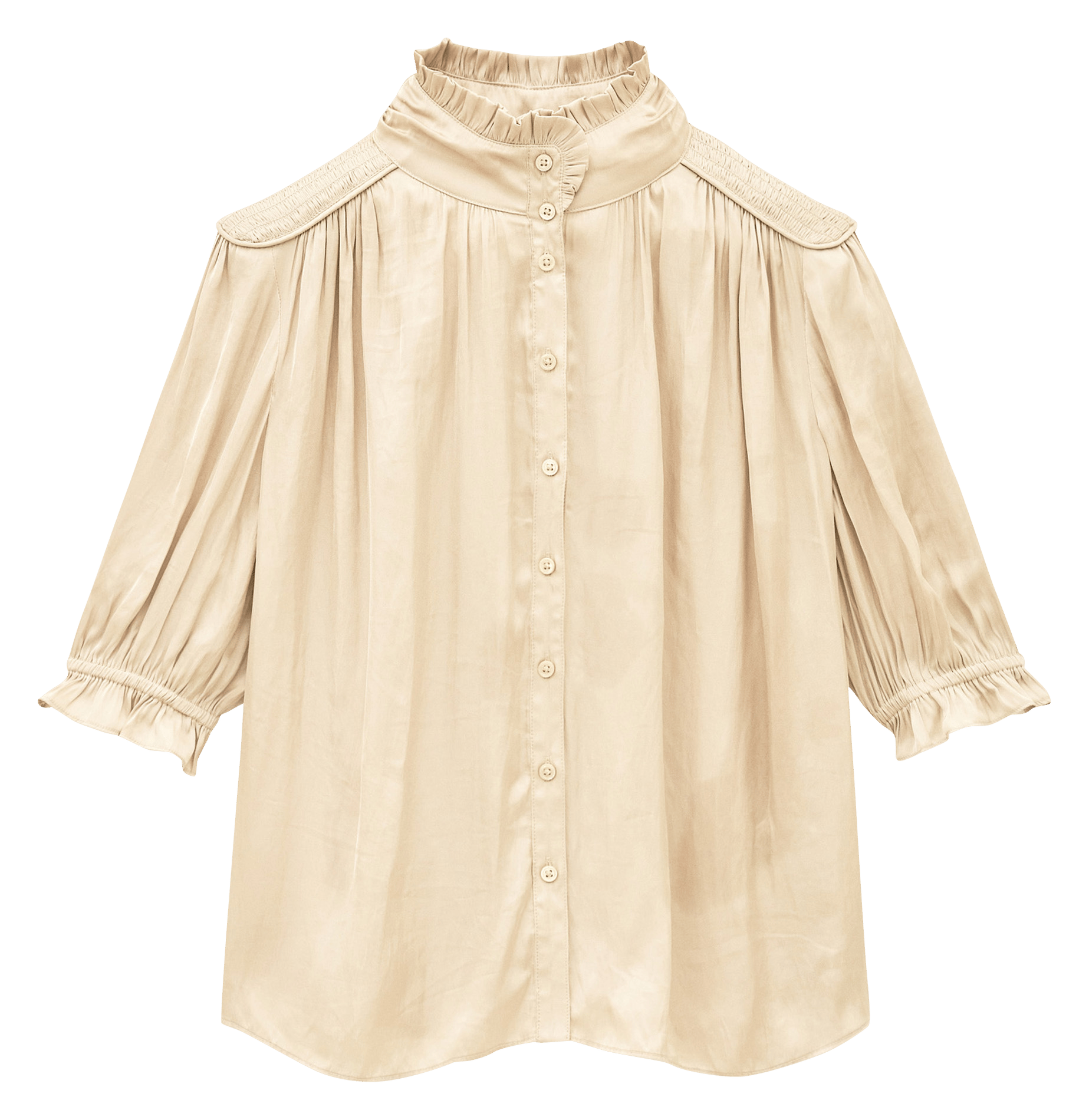 Gerader Hemdkragen einfarbig BA&SH Beige