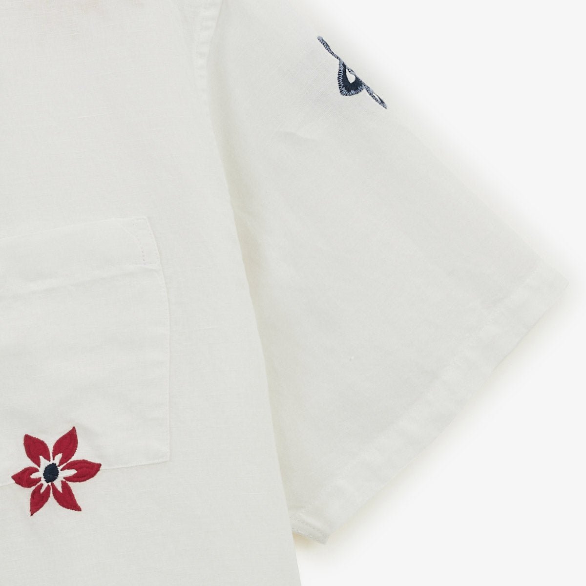 Short-sleeved shirt in printed Japanese cotton SERGE BLANCO White