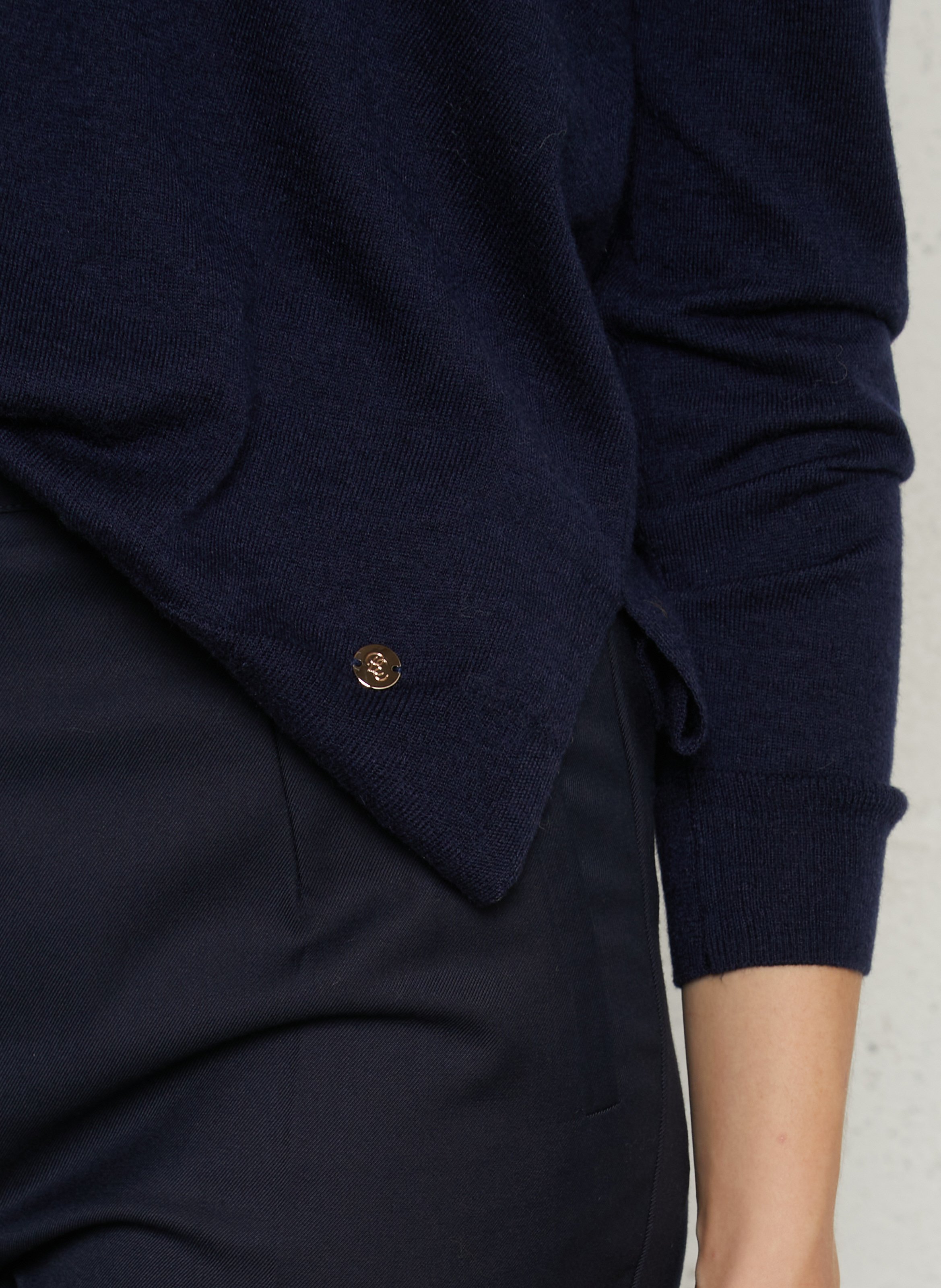 Straight V-neck sweater with tie LA PETITE ETOILE Blue
