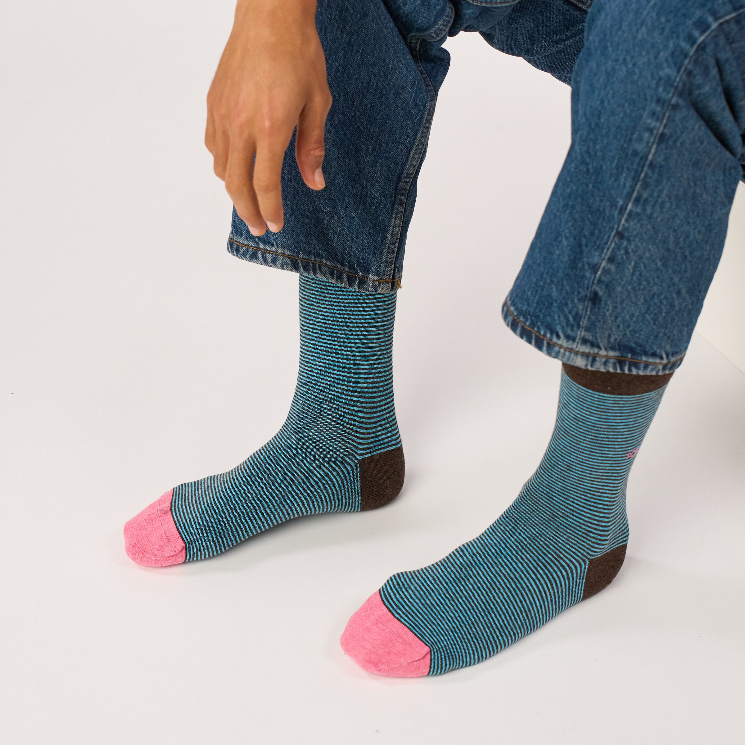 Combed cotton striped socks | Blue BILLYBELT Men