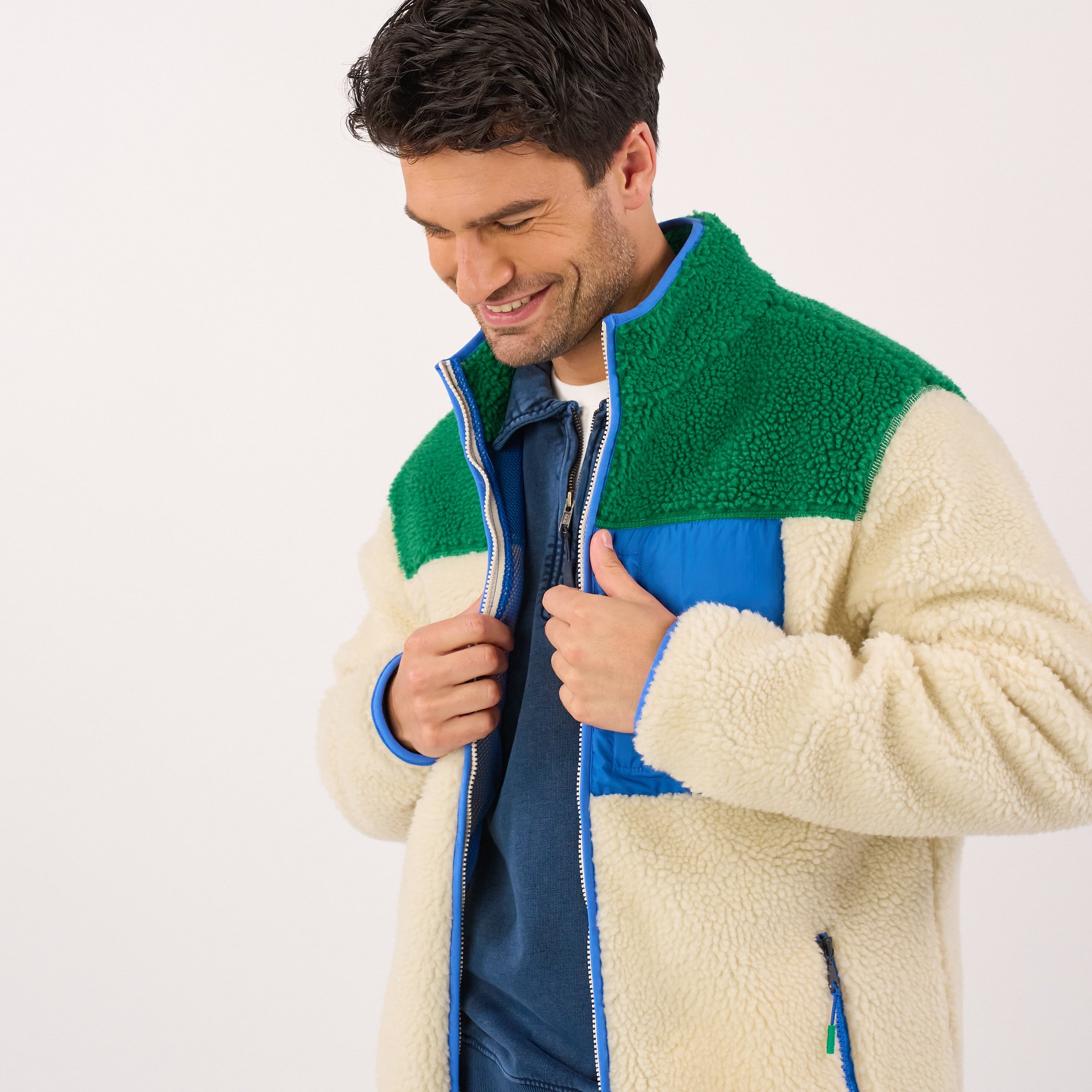Sherpa zip-up jacket | Beige BILLYBELT Men