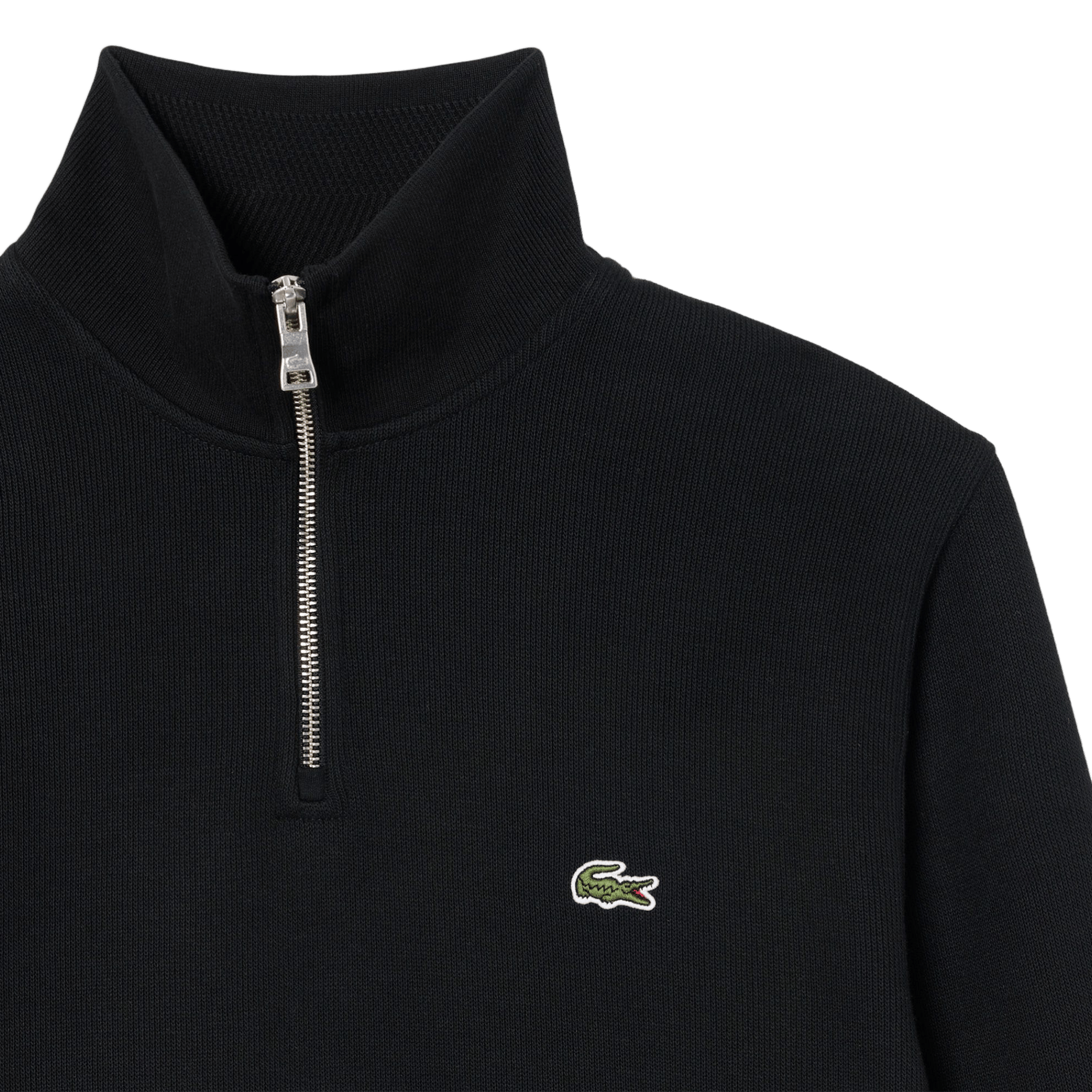 Sweatshirt mit Stehkragen und Reißverschluss aus Baumwolle LACOSTE Schwarz