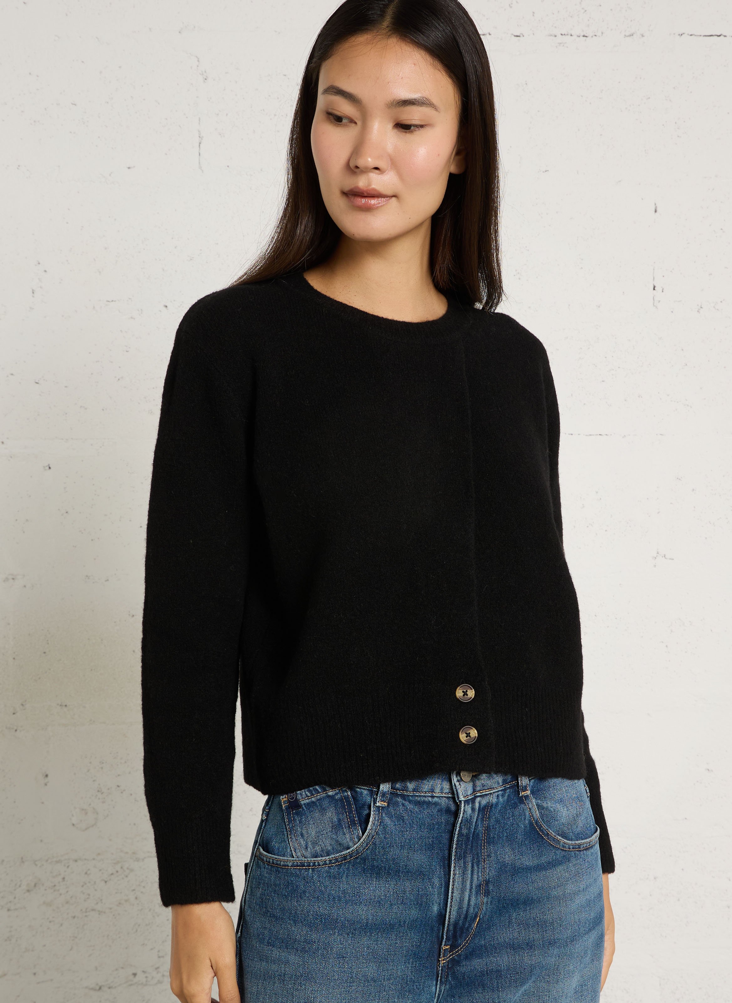 Pull col rond droit en laine mélangée NICE THINGS