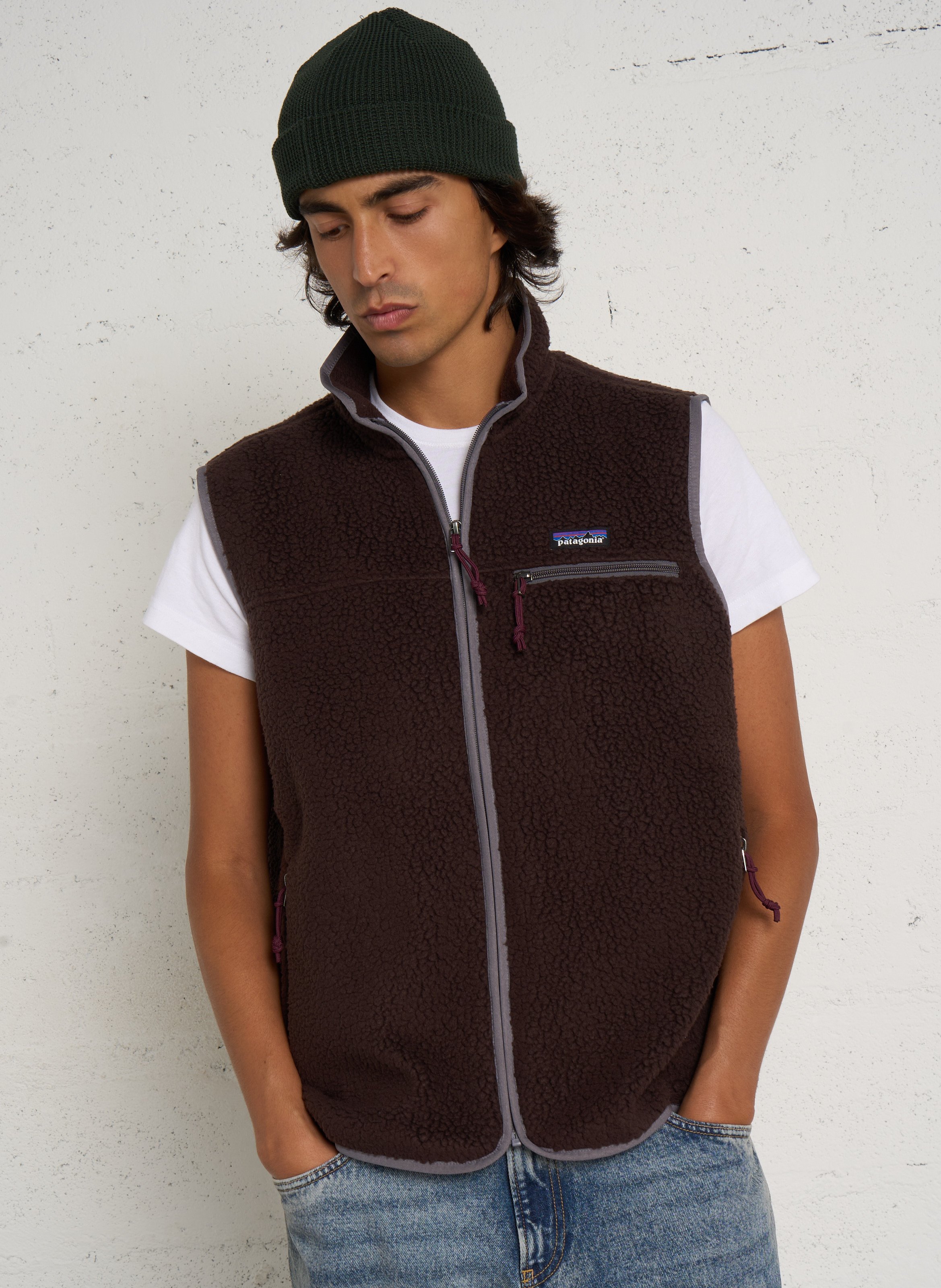 Gerade Fleecejacke mit Stehkragen PATAGONIA Braun