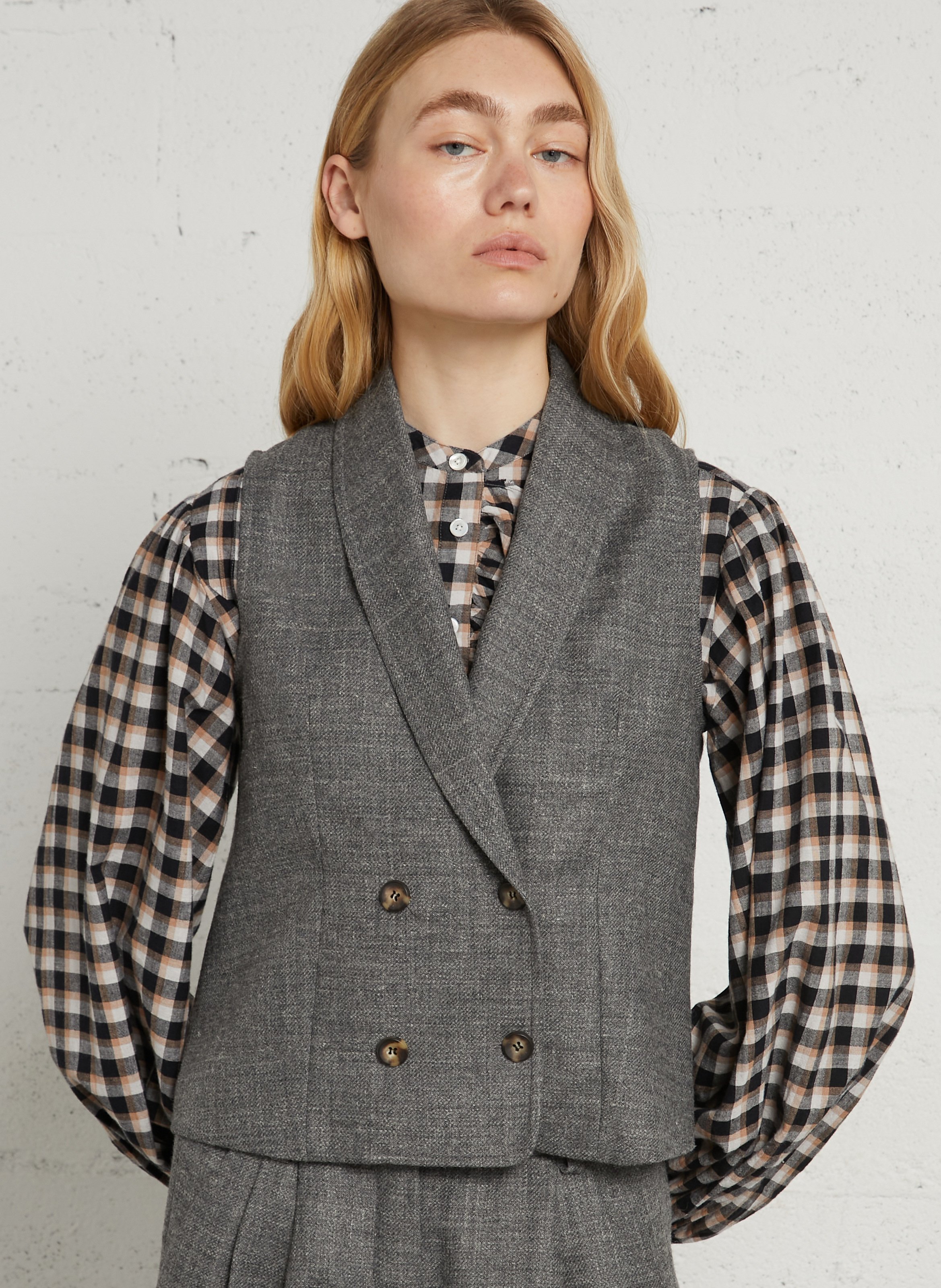 Gilet droit col châle DIEGA Gris