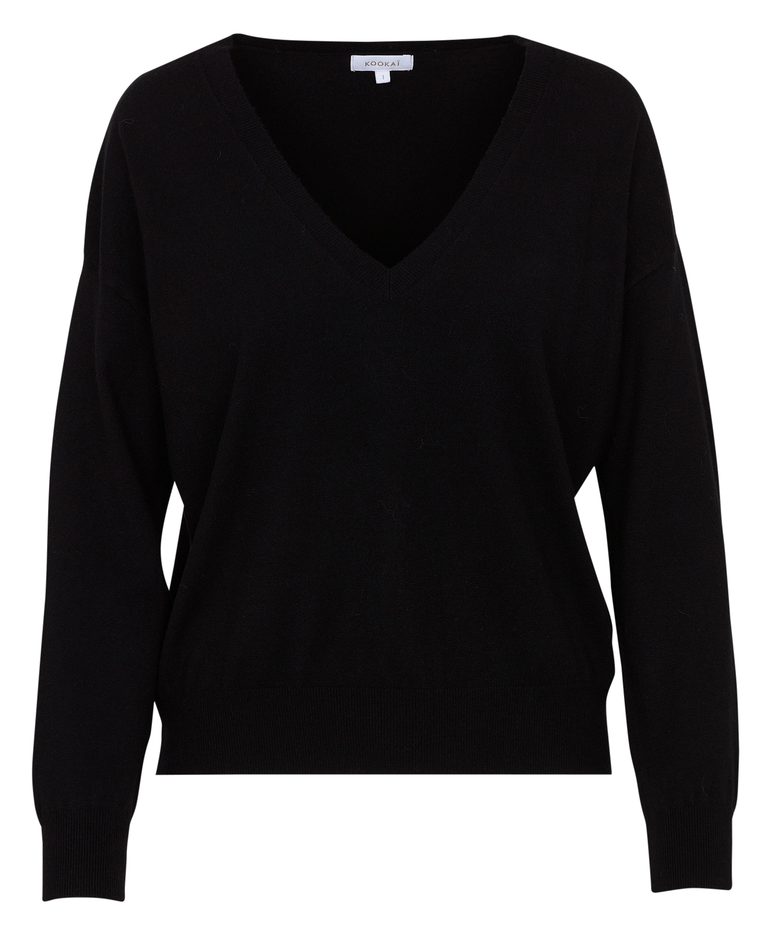 Pull droit col v uni KOOKAI Noir